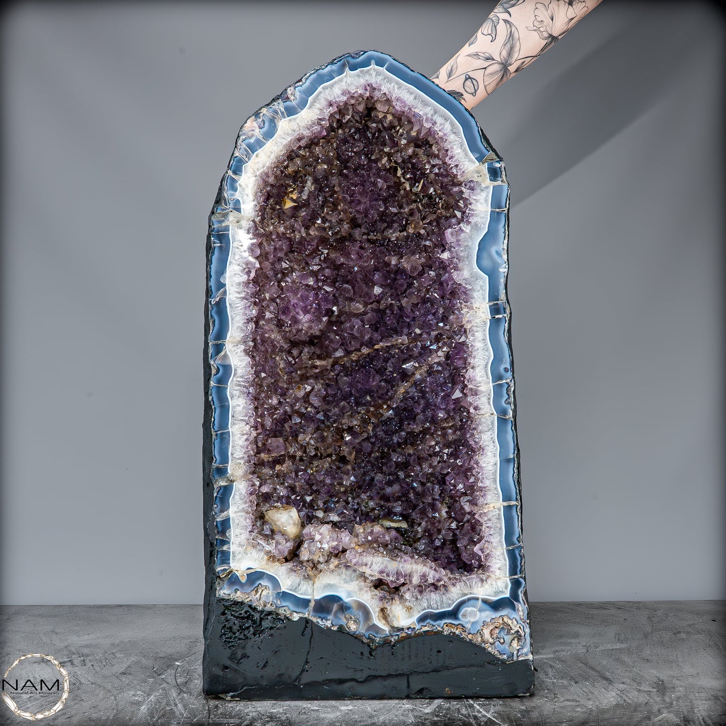 Majestätische Amethyst-Achat-Geode aus Uruguay – 58,8 kg Naturkunstwerk