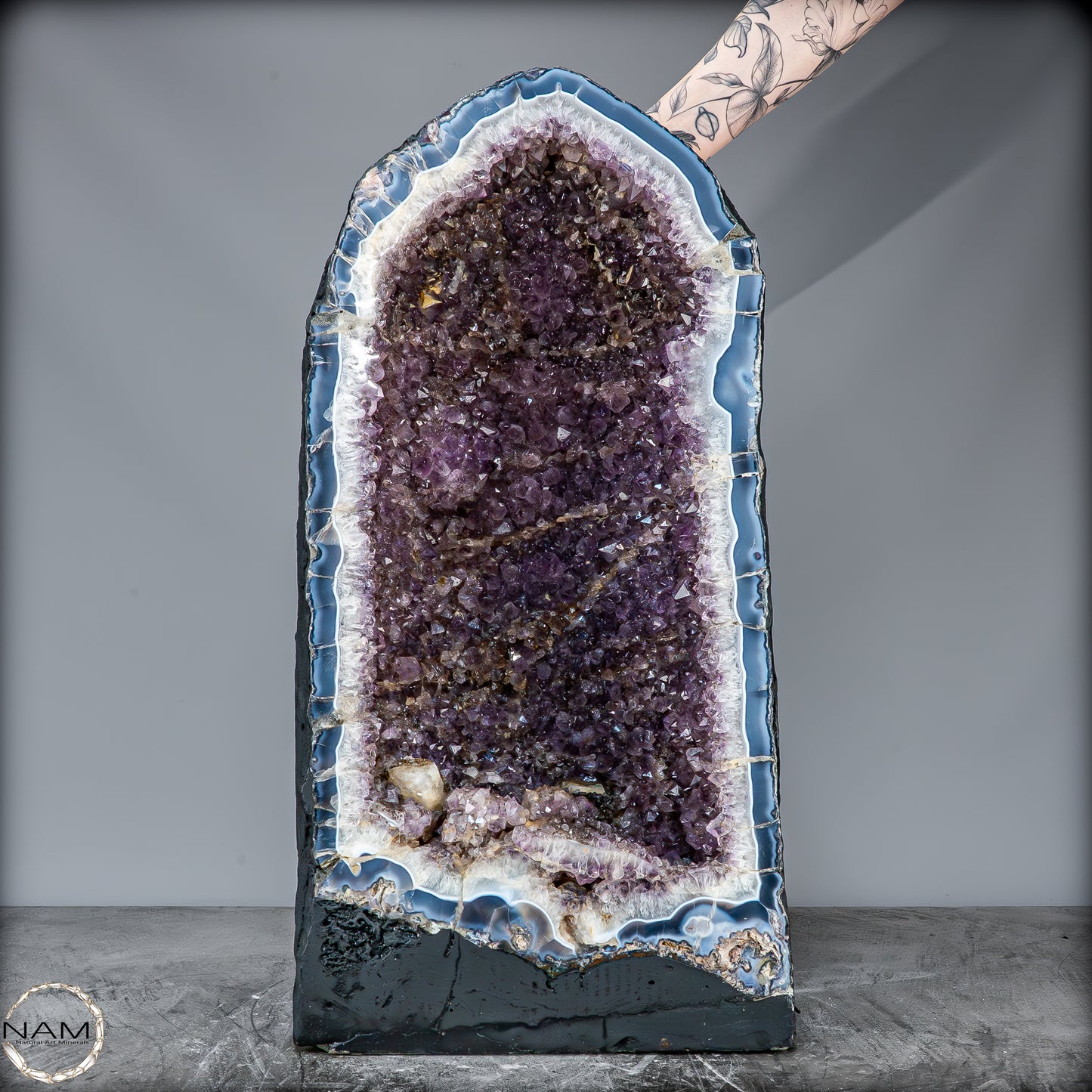 Majestätische Amethyst-Achat-Geode aus Uruguay – 58,8 kg Naturkunstwerk