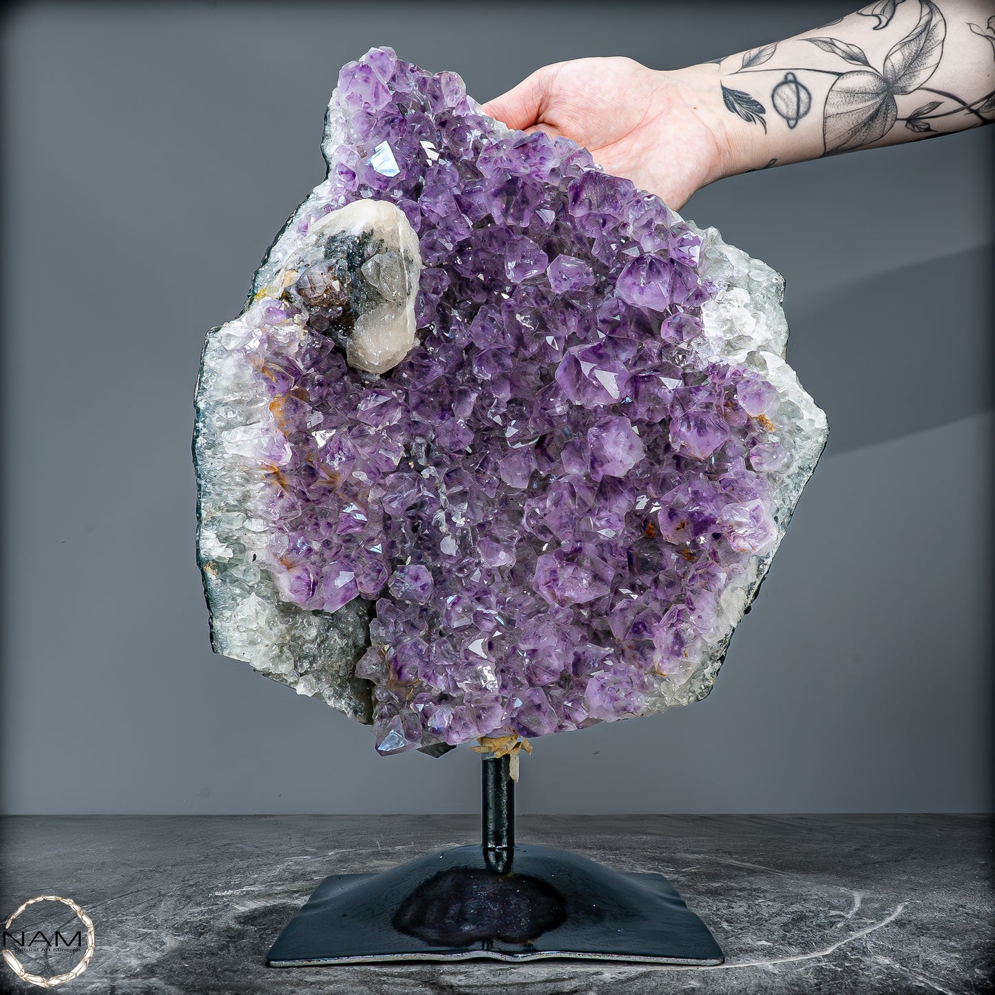 Natürliche Amethyst-Druse mit Calcit-Einschlüssen – Uruguay - 6389,55g