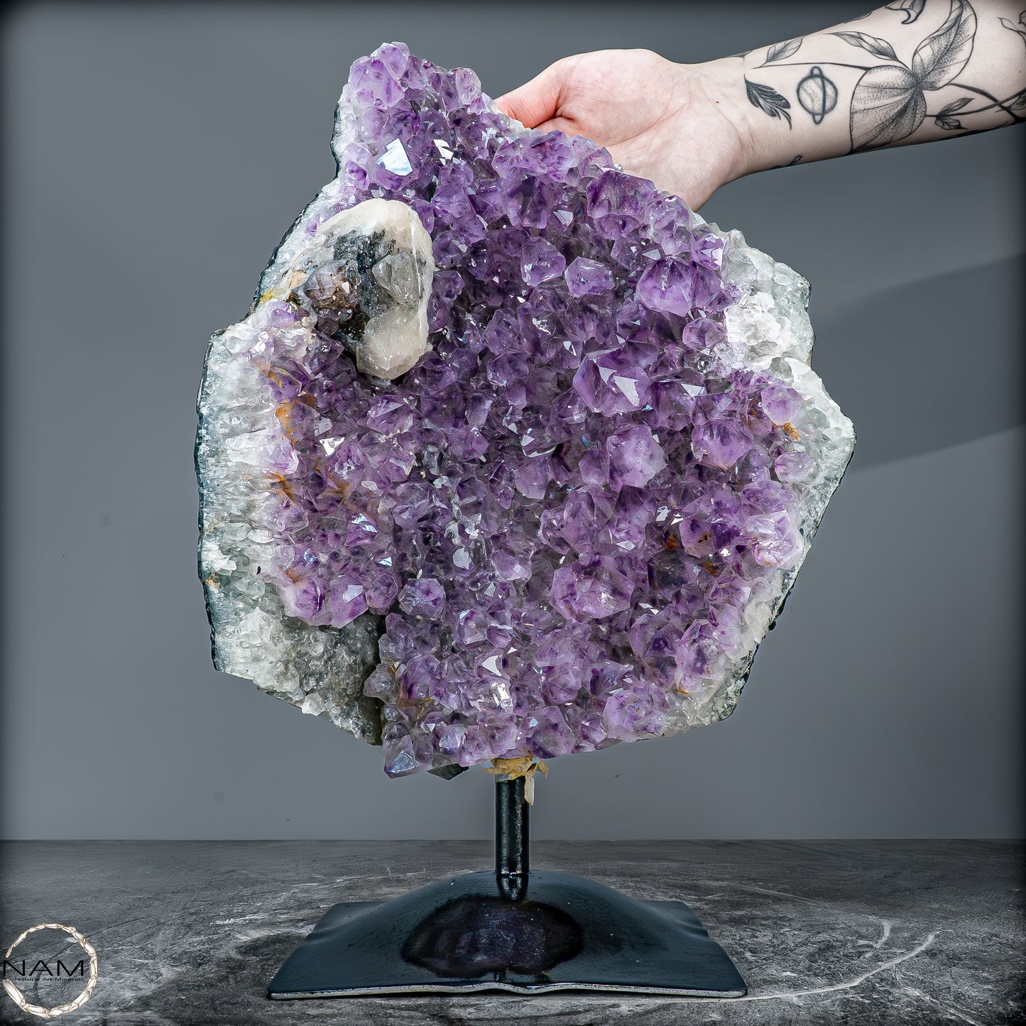 Natürliche Amethyst-Druse mit Calcit-Einschlüssen – Uruguay - 6389,55g