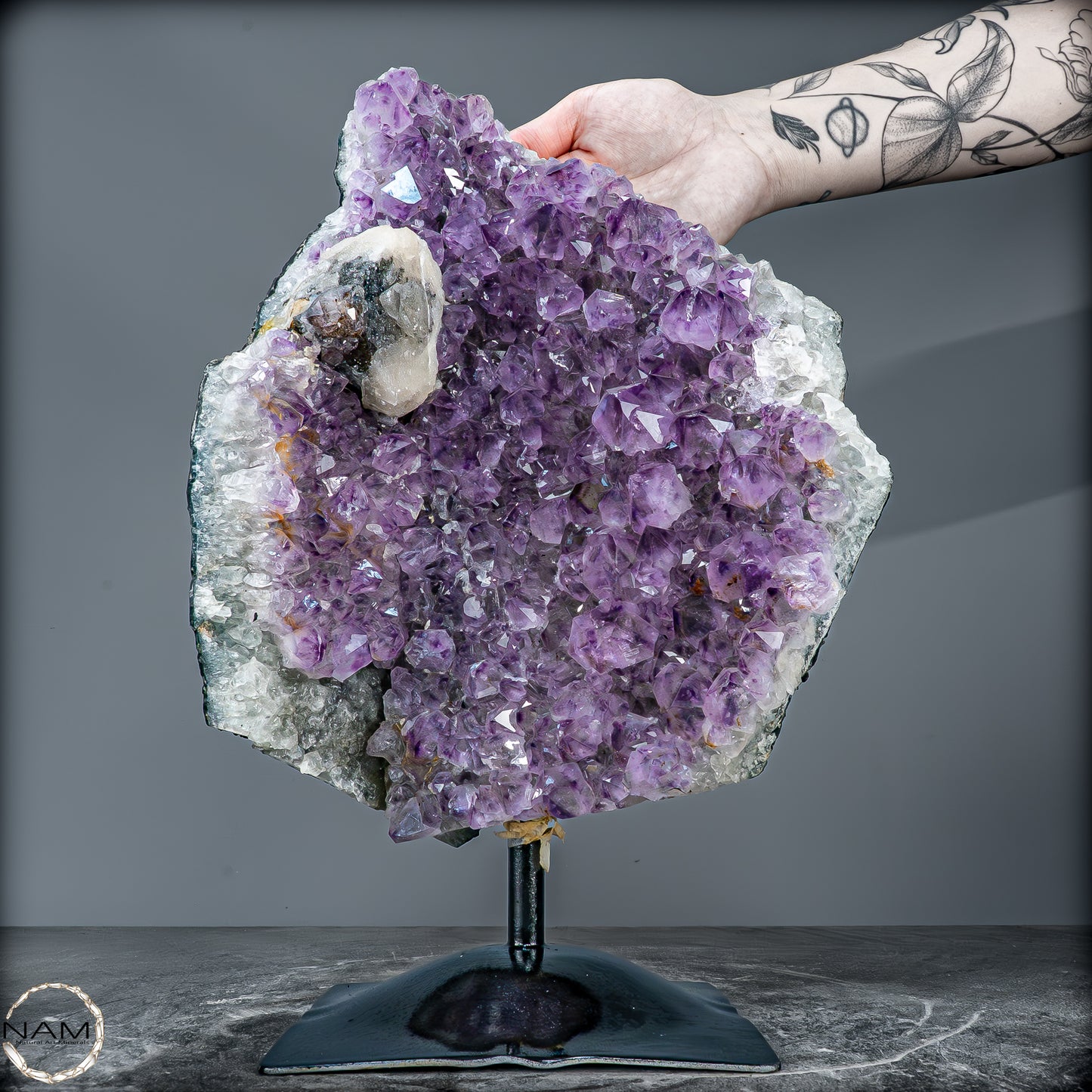Natürliche Amethyst-Druse mit Calcit-Einschlüssen – Uruguay - 6389,55g