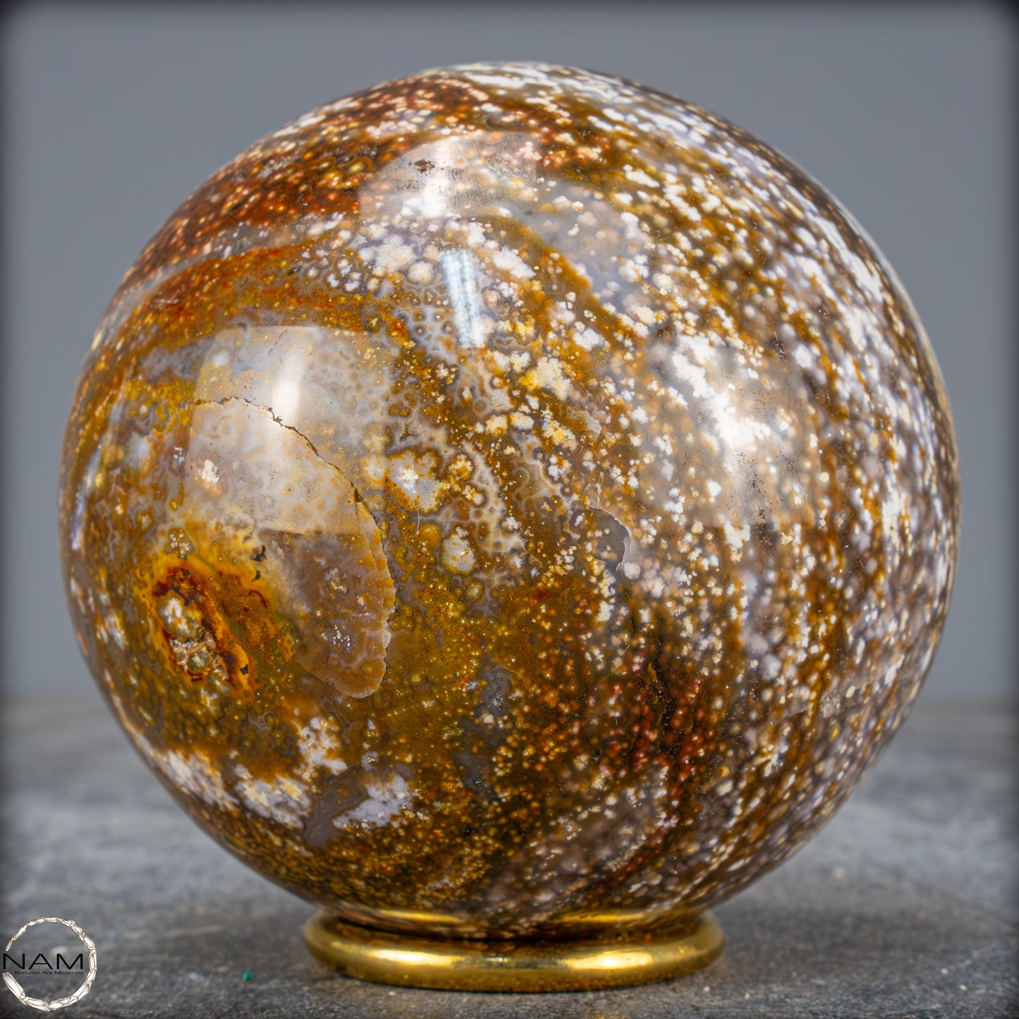 Natürliche Ocean-Jaspis-Achat Kugel - 959,93g - 89mm