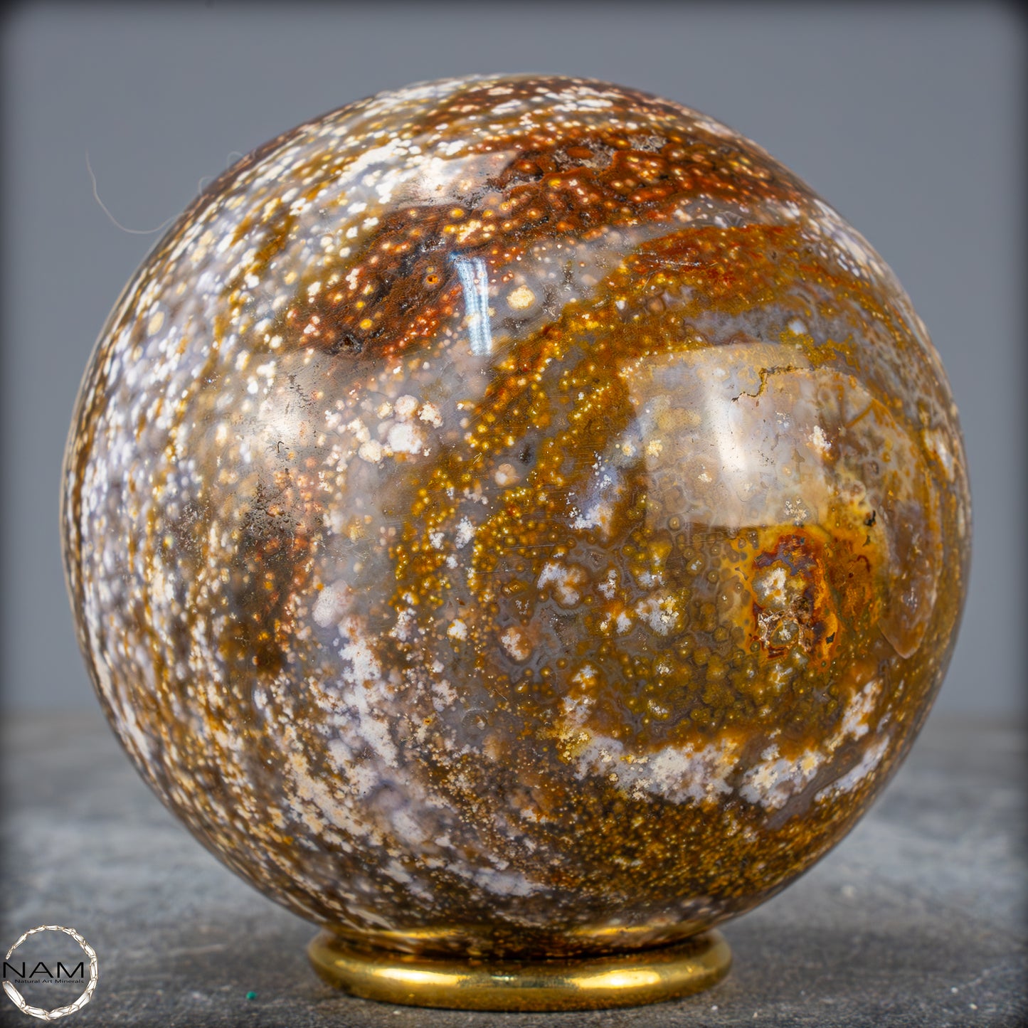 Natürliche Ocean-Jaspis-Achat Kugel - 959,93g - 89mm
