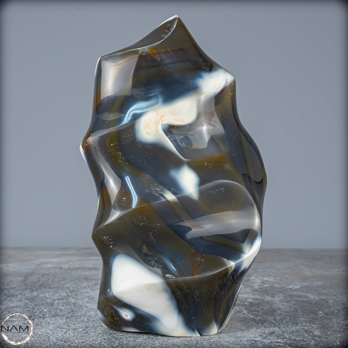 Natürliche Orca-Achat Kristall Flamme aus Brasilien - 1304,38g