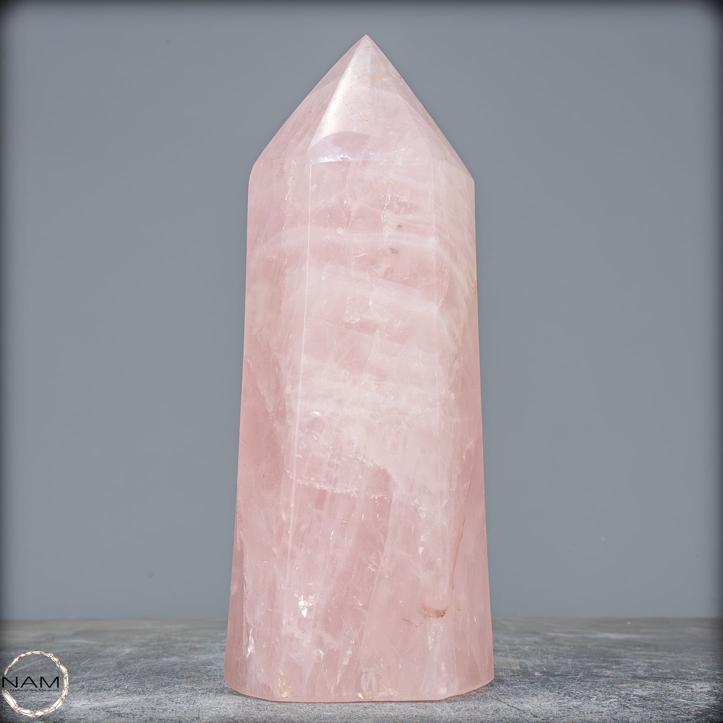 Natürlicher Rosenquarz-Kristall Obelisk aus Brasilien - 1202,69g