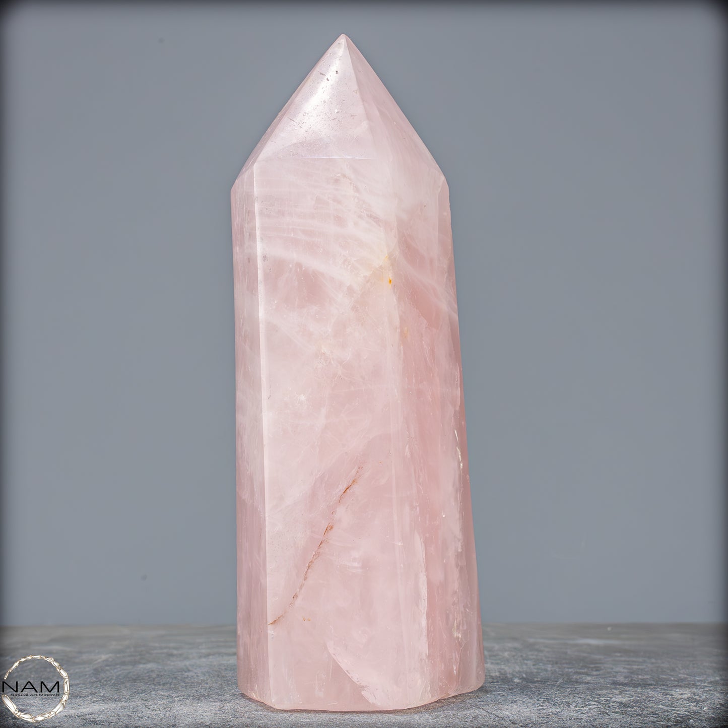 Natürlicher Rosenquarz-Kristall Obelisk aus Brasilien - 1202,69g