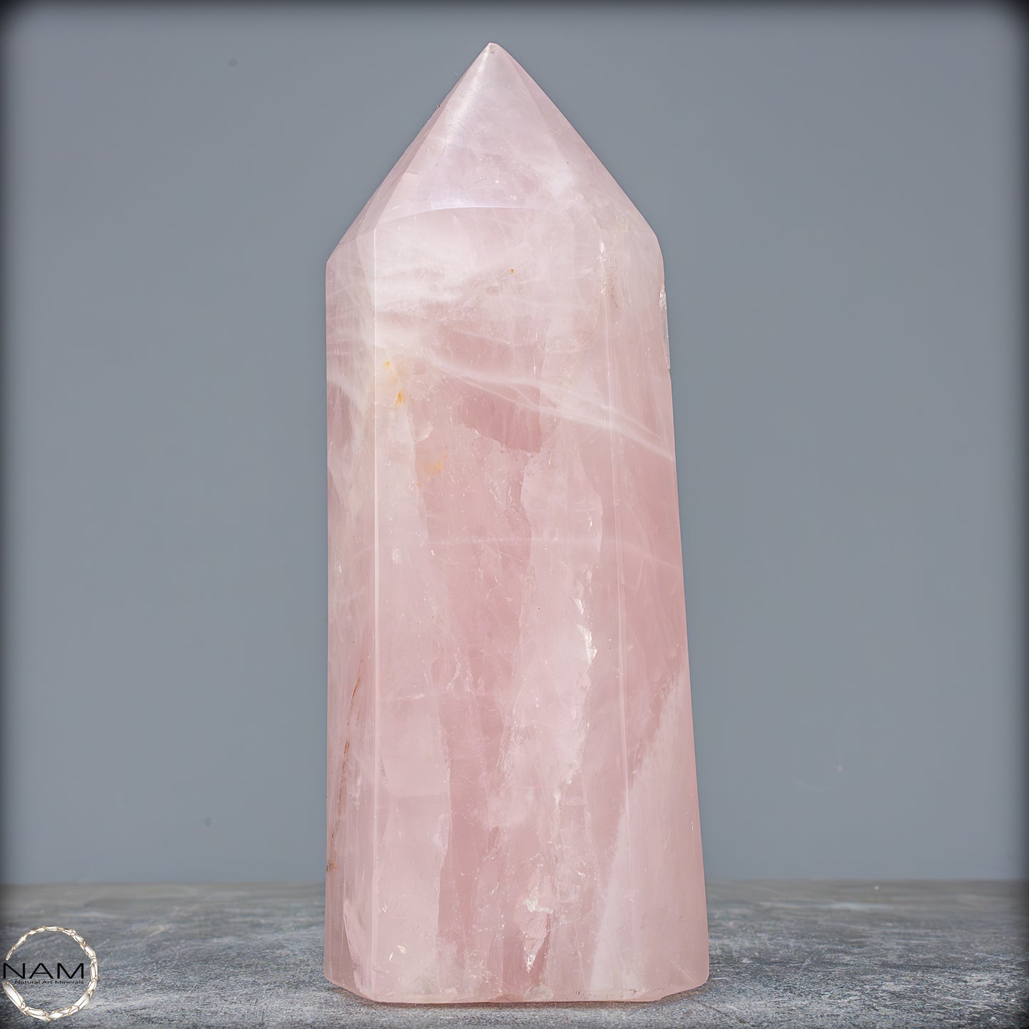 Natürlicher Rosenquarz-Kristall Obelisk aus Brasilien - 1202,69g