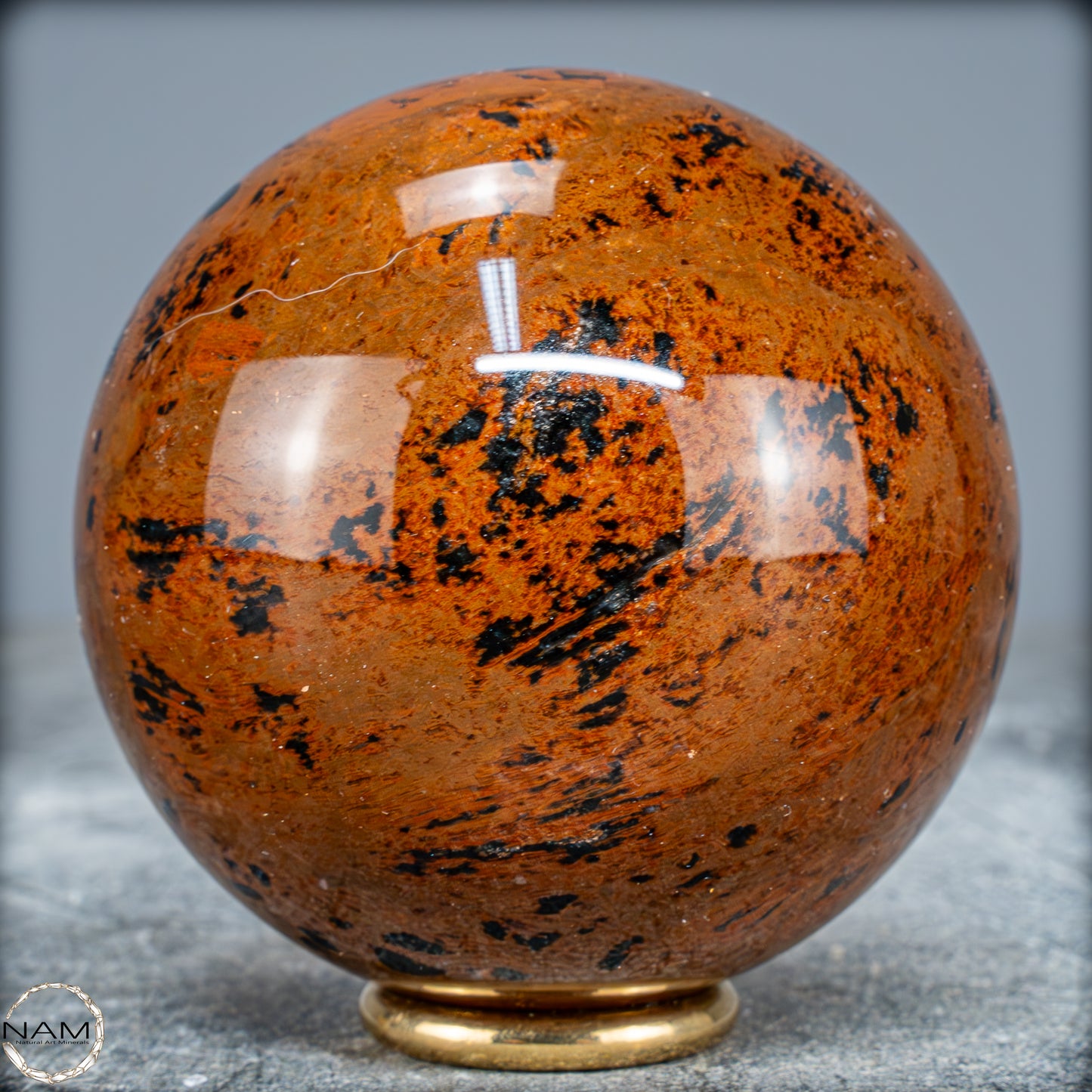 Natürliche Mahagoni-Obsidian Kristall-Kugel - 395,95g - 68,5mm