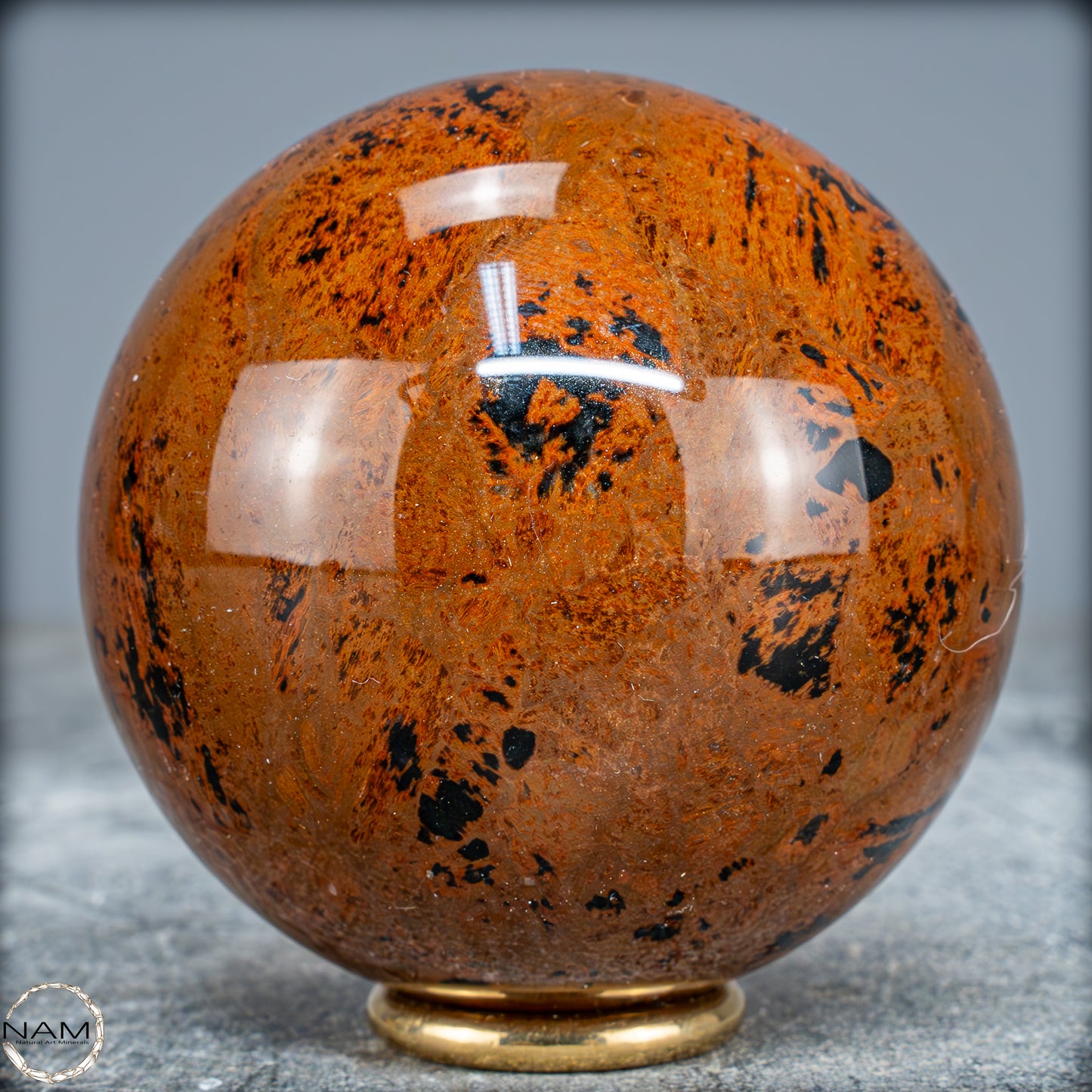 Natürliche Mahagoni-Obsidian Kristall-Kugel - 395,95g - 68,5mm