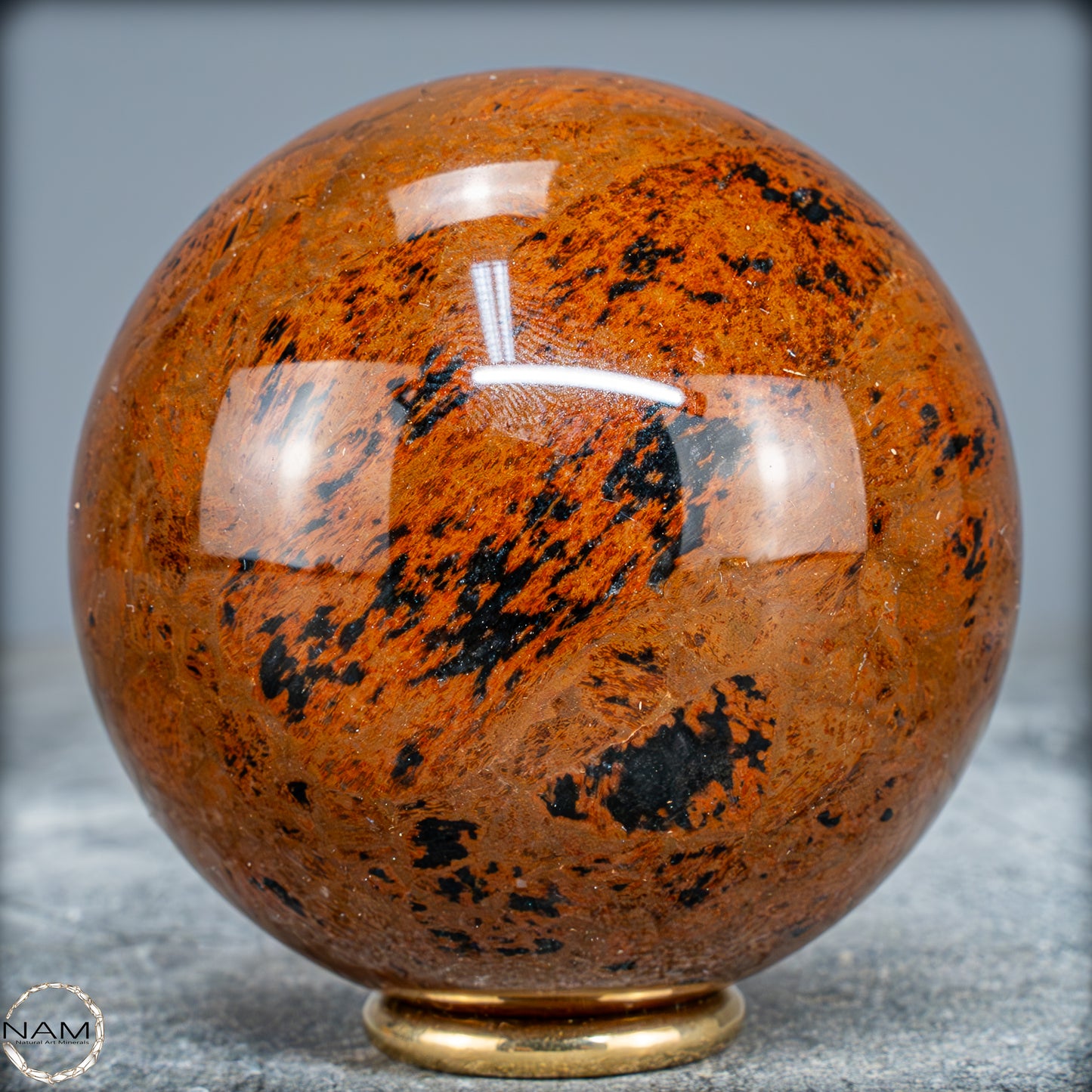 Natürliche Mahagoni-Obsidian Kristall-Kugel - 395,95g - 68,5mm