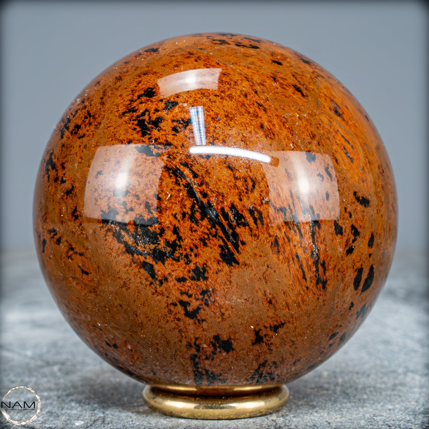 Natürliche Mahagoni-Obsidian Kristall-Kugel - 395,95g - 68,5mm