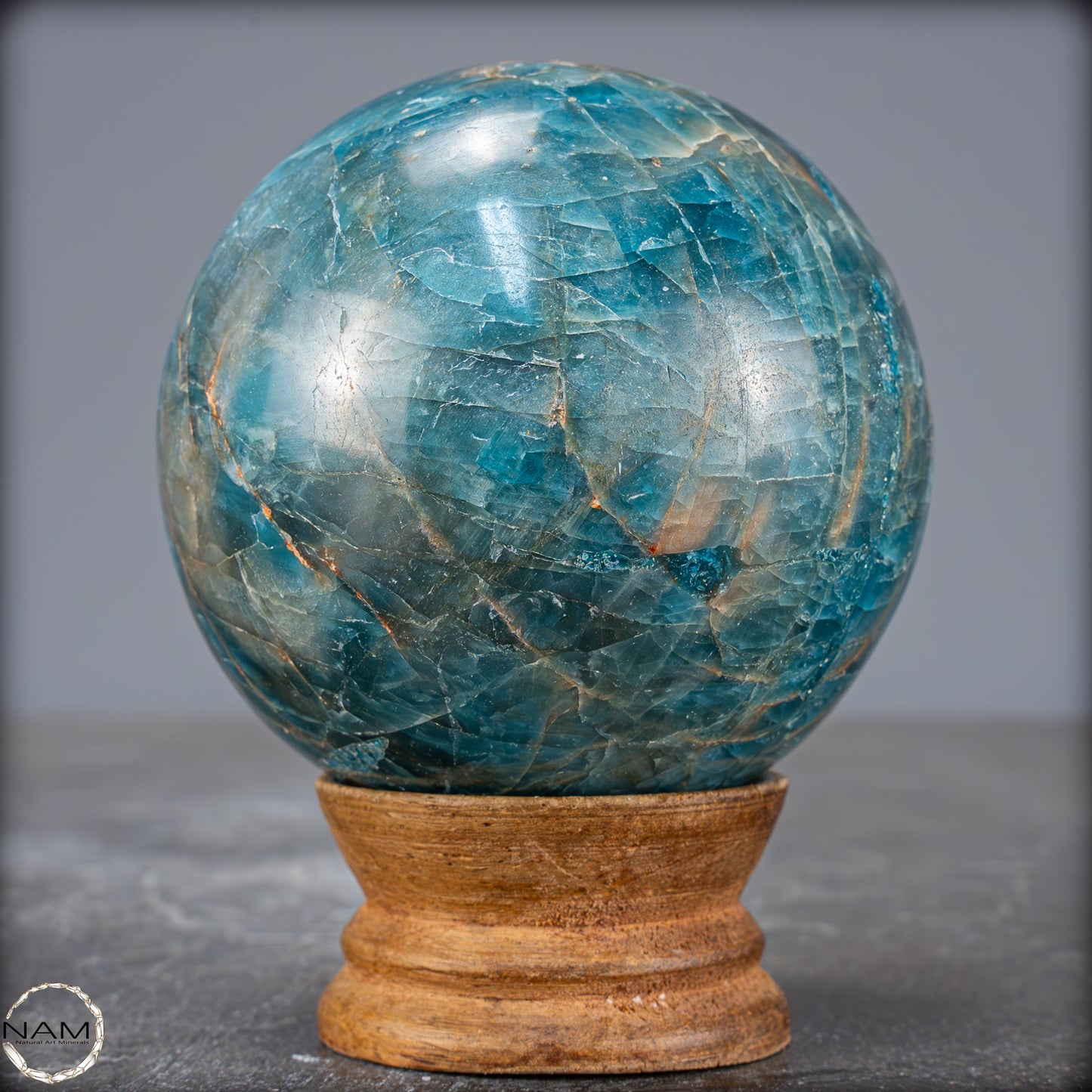 Natürliche Blaue Apatit-Kristall Kugel - 594,71g - 70mm