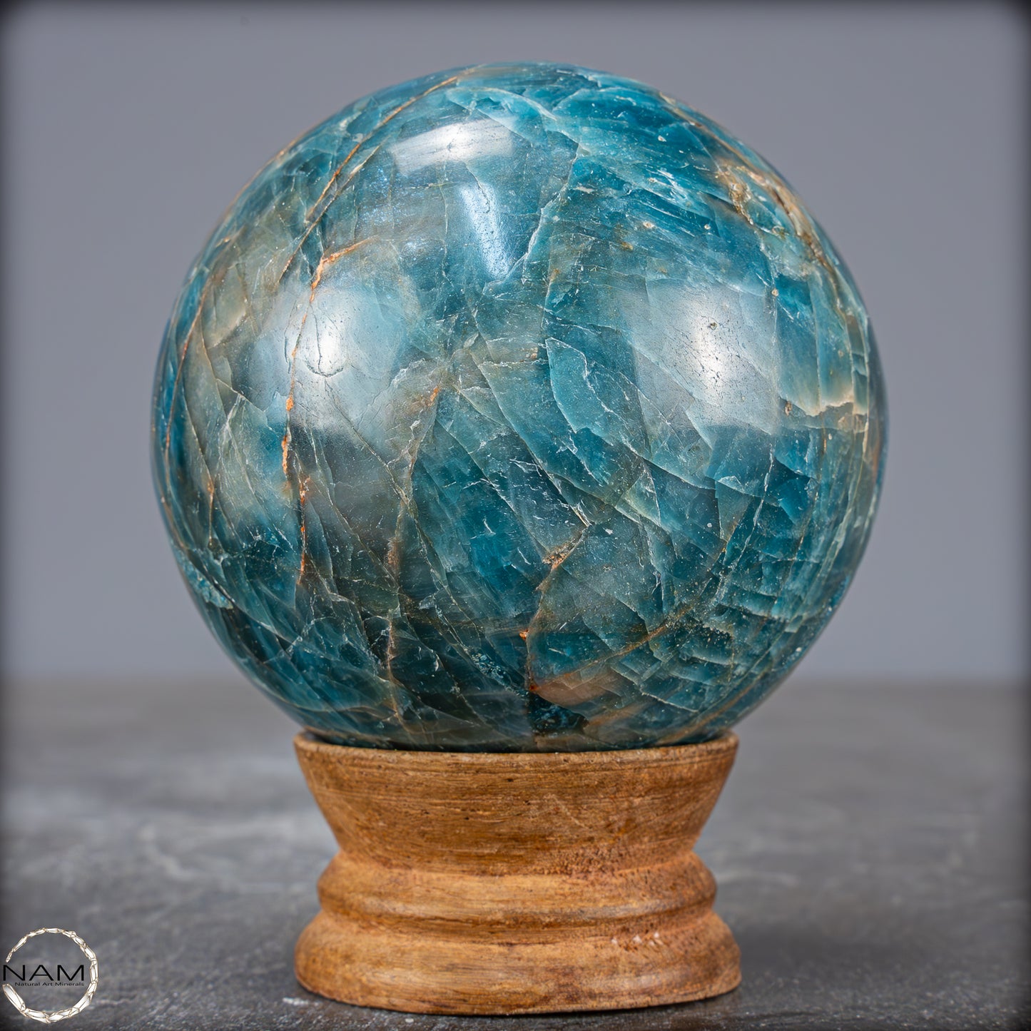 Natürliche Blaue Apatit-Kristall Kugel - 594,71g - 70mm