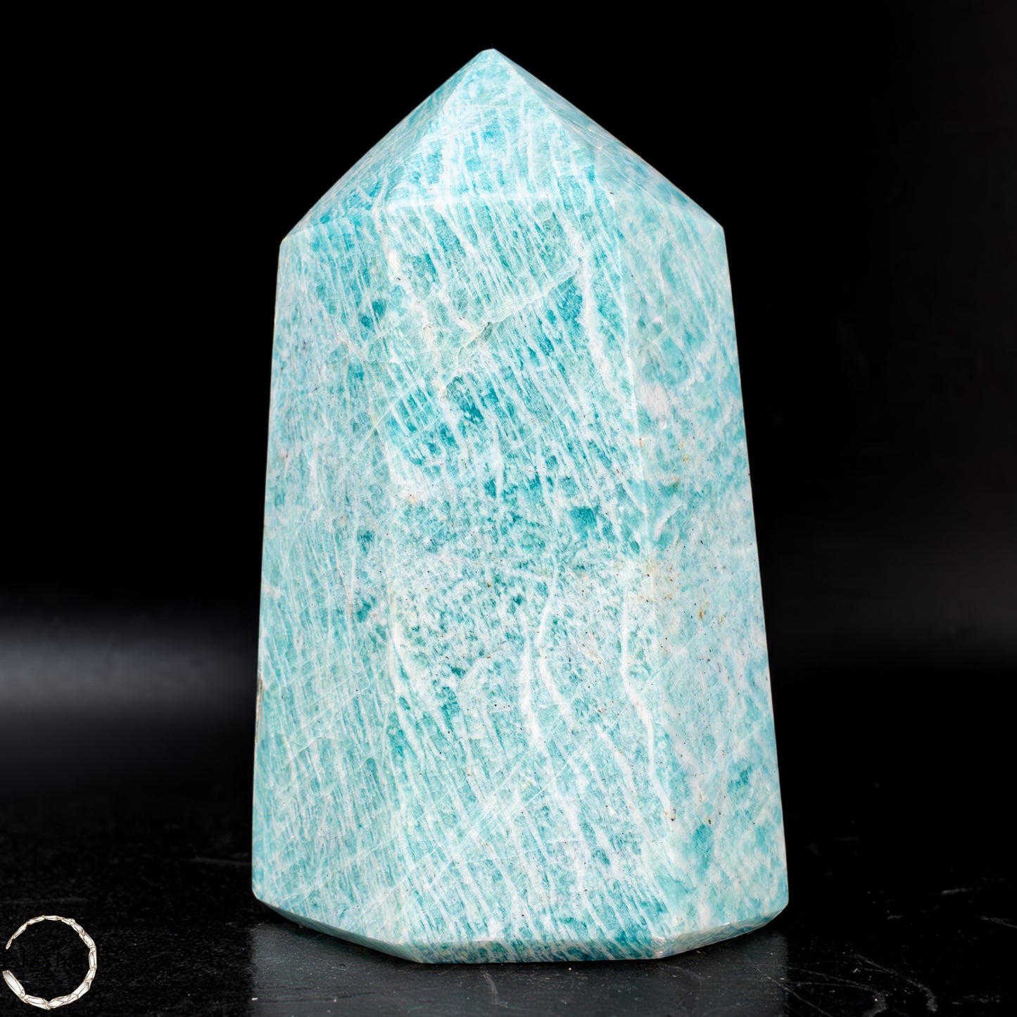 Natürlicher Funkelnder Amazonit Kristall-Obelisk -486,44g