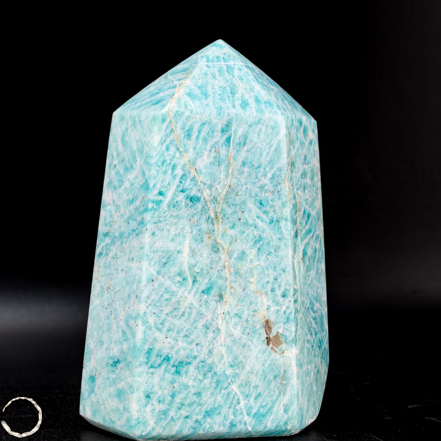 Natürlicher Funkelnder Amazonit Kristall-Obelisk -486,44g