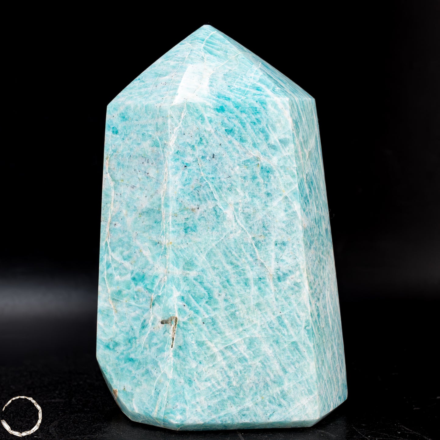 Natürlicher Funkelnder Amazonit Kristall-Obelisk -486,44g