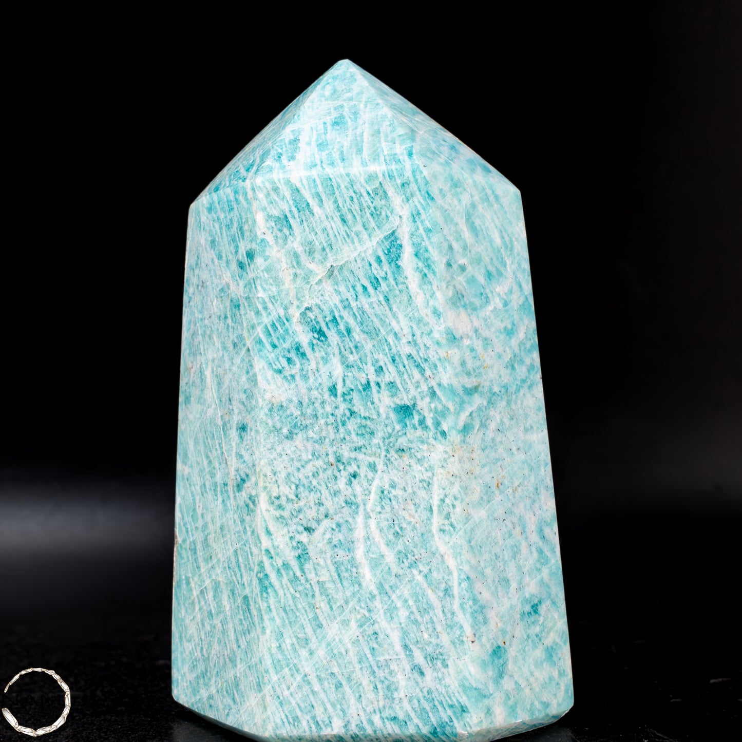 Natürlicher Funkelnder Amazonit Kristall-Obelisk -486,44g