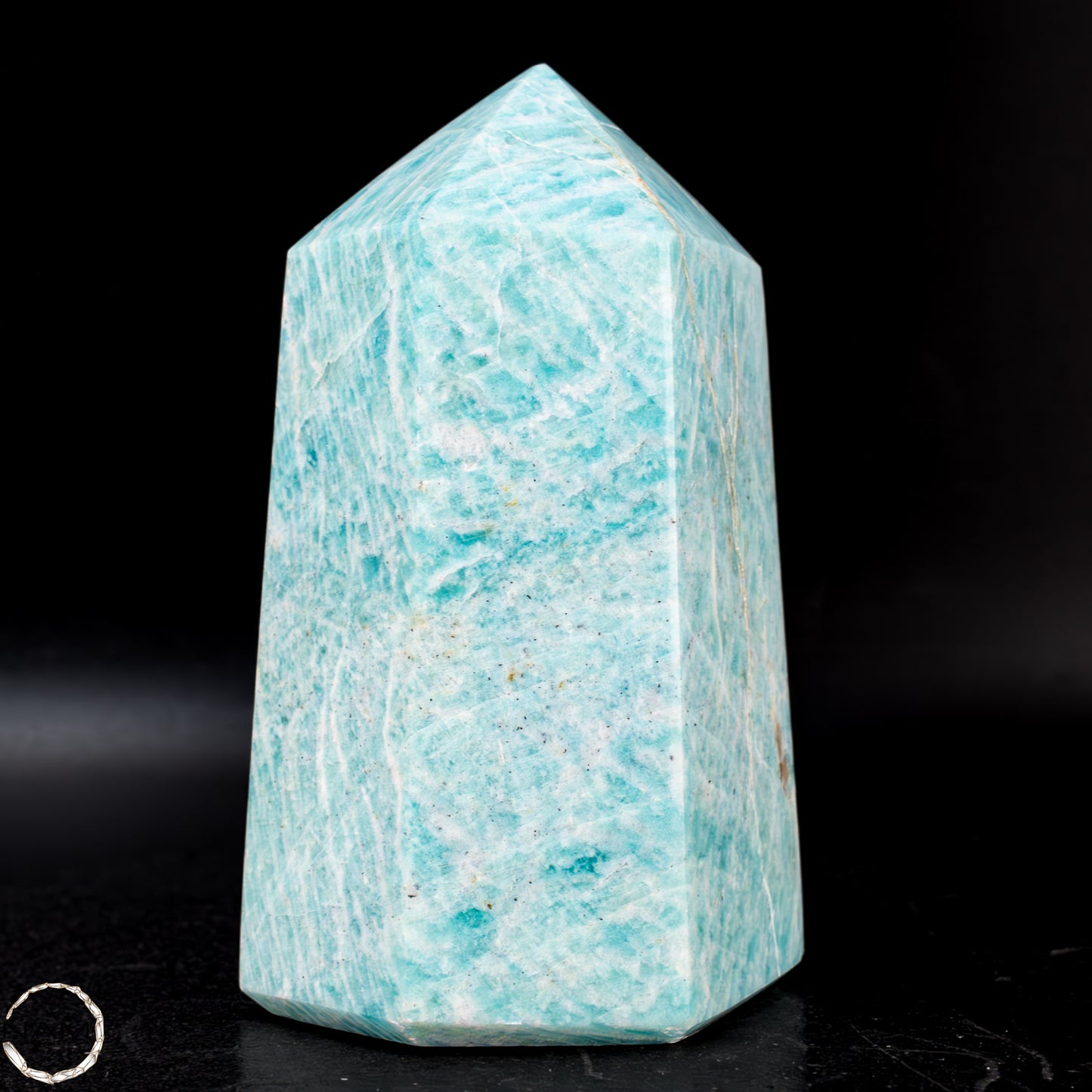 Natürlicher Funkelnder Amazonit Kristall-Obelisk -486,44g