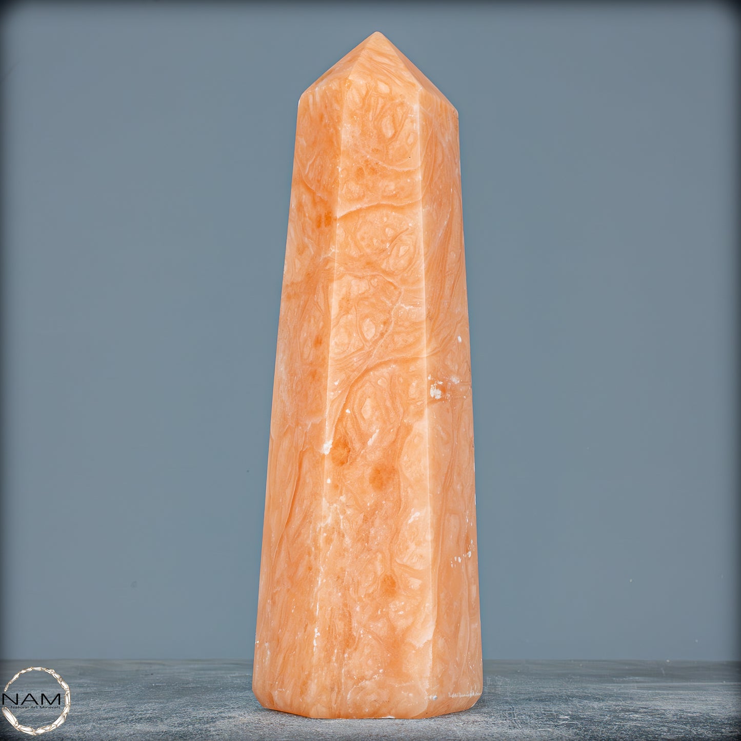 Natürlicher Orangencalcit Kristall-Obelisk - 1102,15g