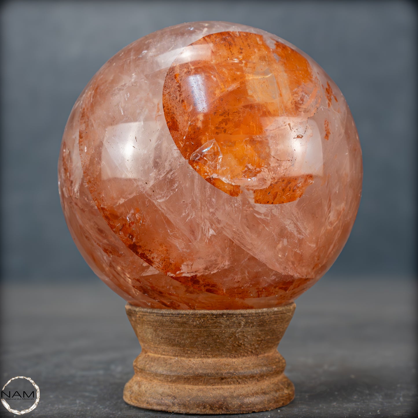 Natürliche Rote Feuerquarz Kristall-Kugel - 589,74g - 75mm