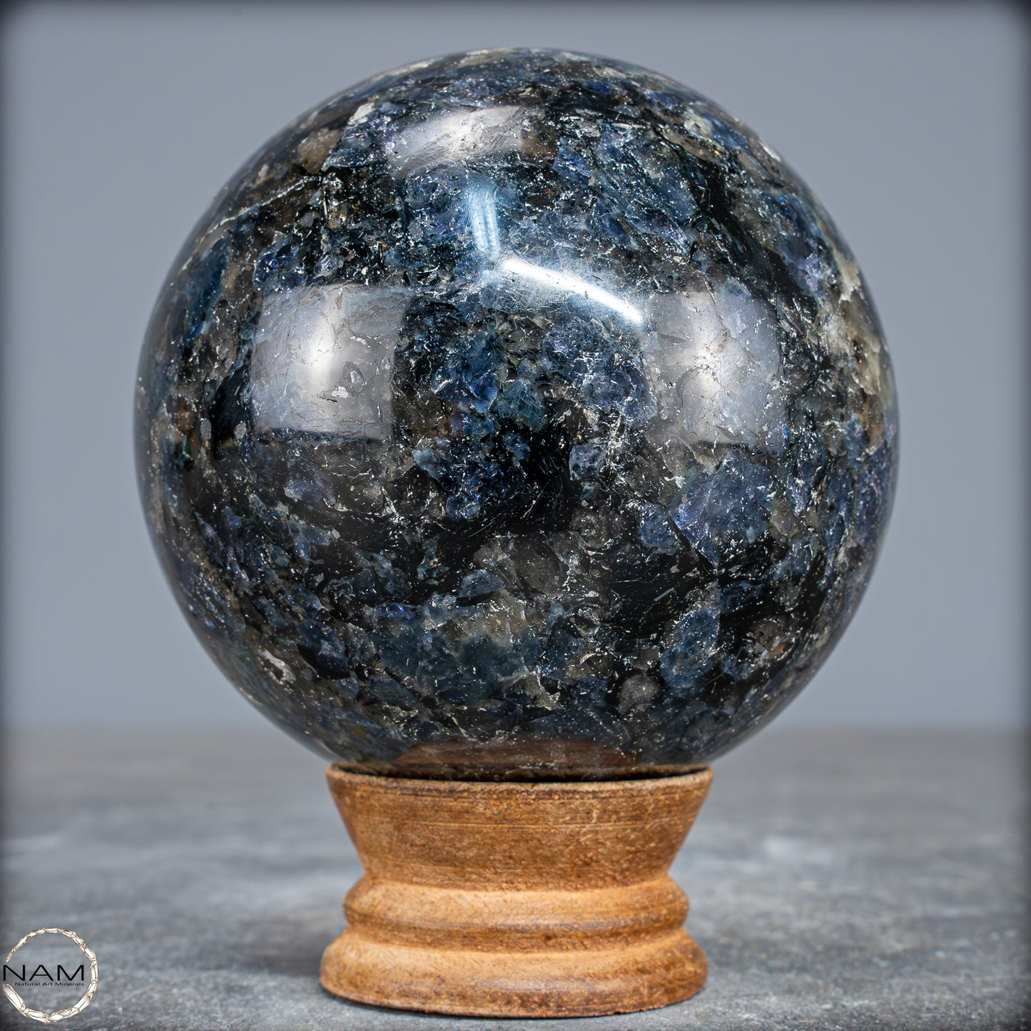 Natürliche Blaue Cordierit-Kristall Kugel, Spitzenqualität - 823,15g - 83mm