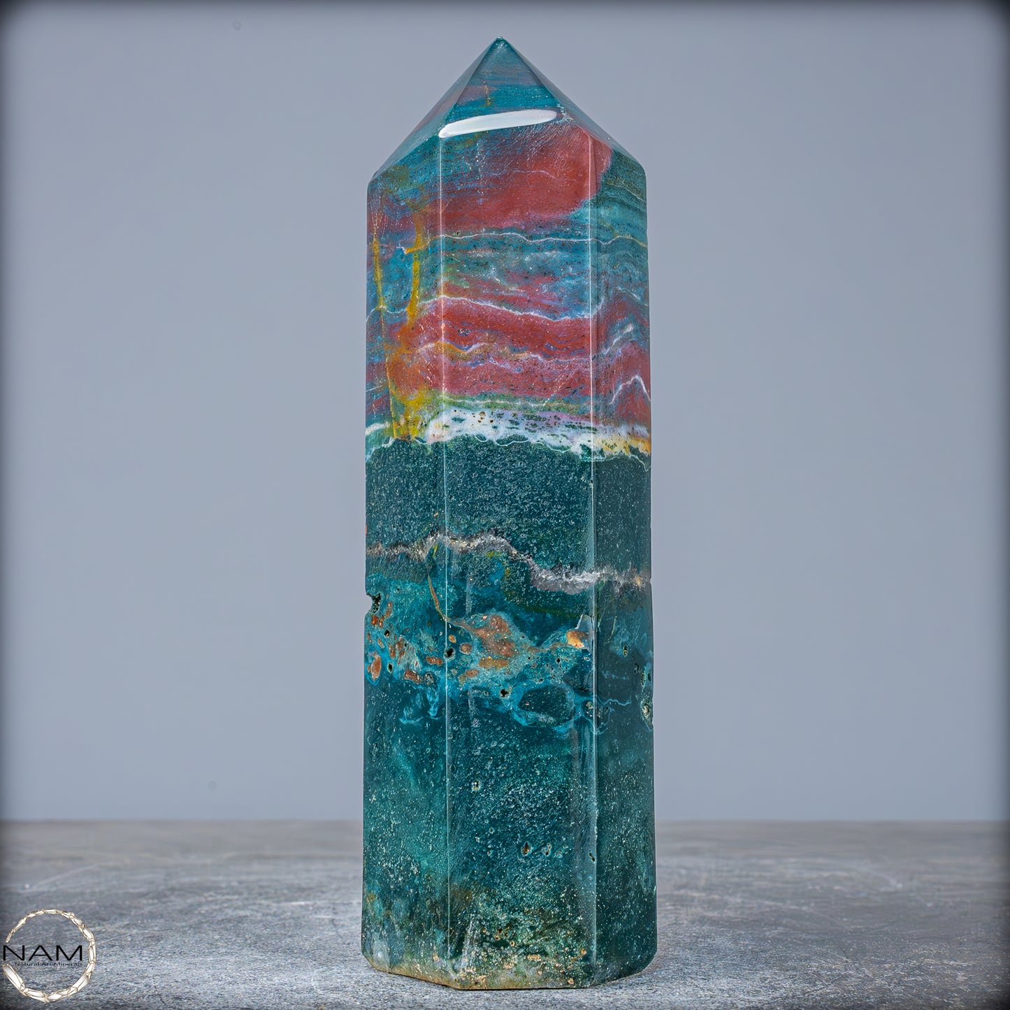 Natürlicher Jaspis Kristall Obelisk - 757,62g