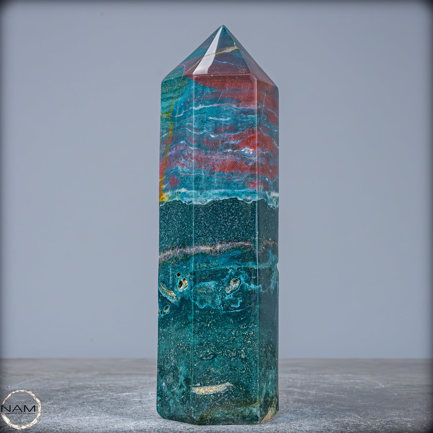 Natürlicher Jaspis Kristall Obelisk - 757,62g