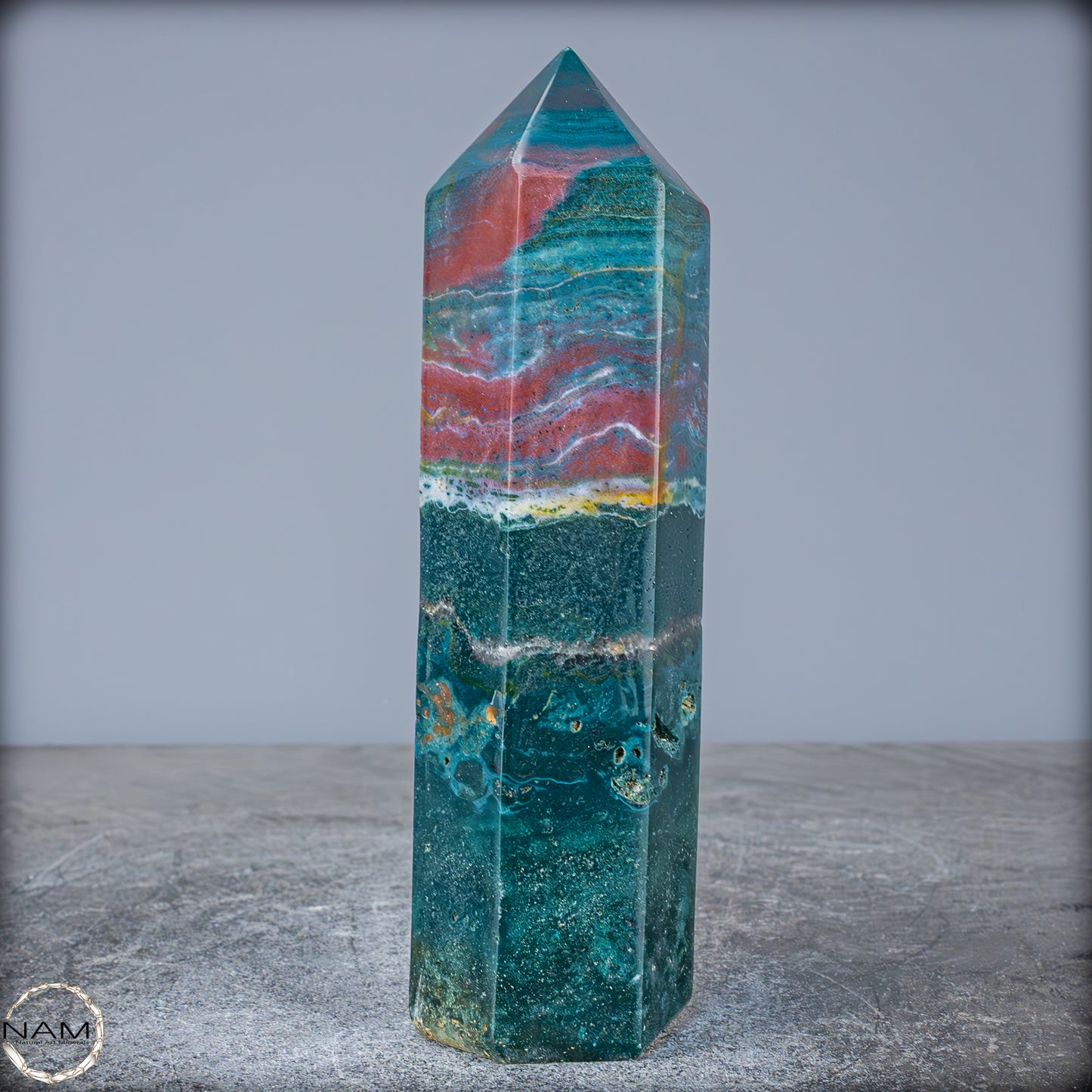 Natürlicher Jaspis Kristall Obelisk - 757,62g