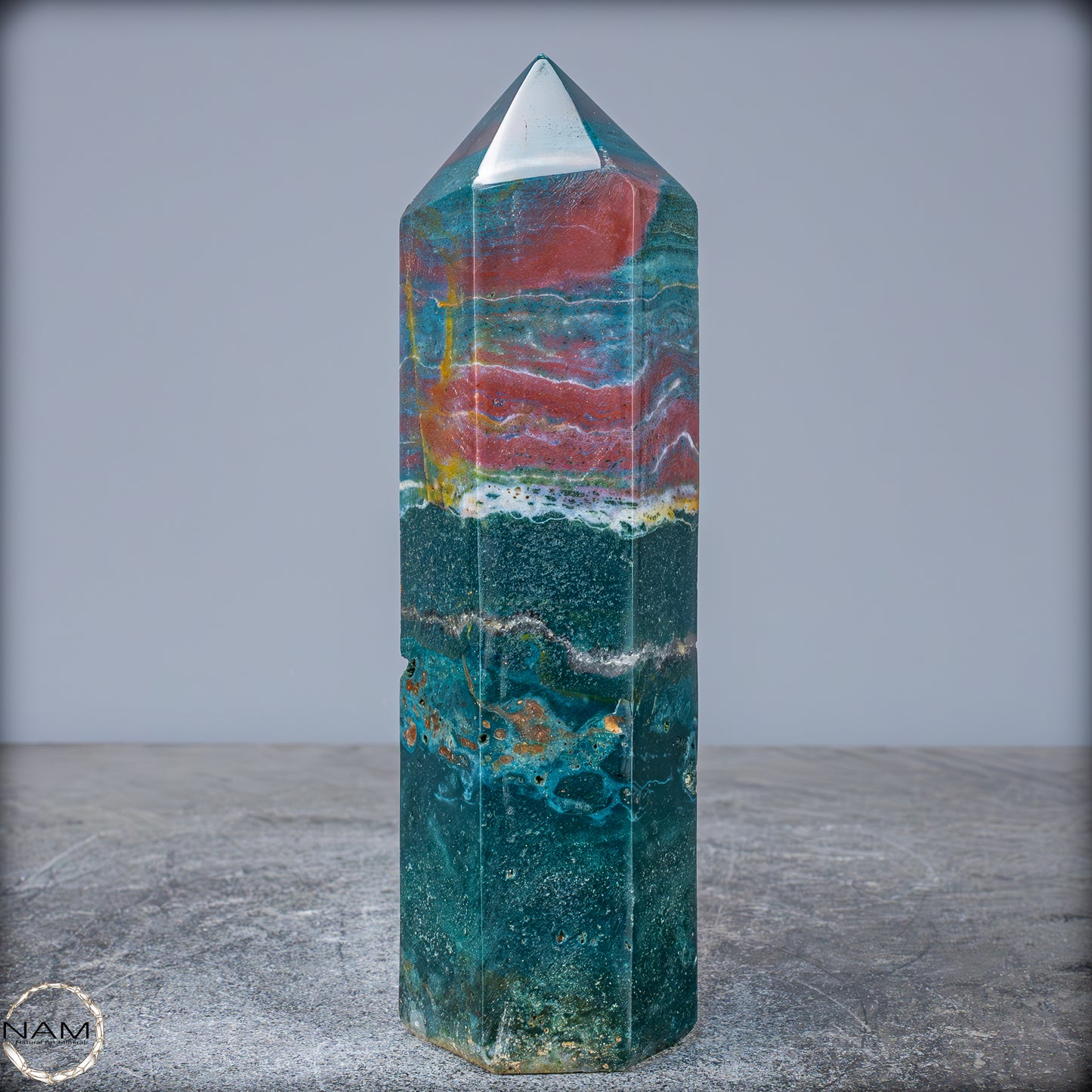 Natürlicher Jaspis Kristall Obelisk - 757,62g