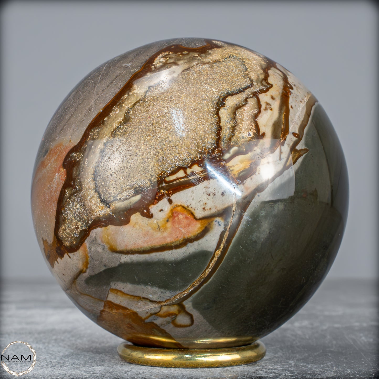 Natürliche Polychrome Jaspis Kristall-Kugel -950,50g