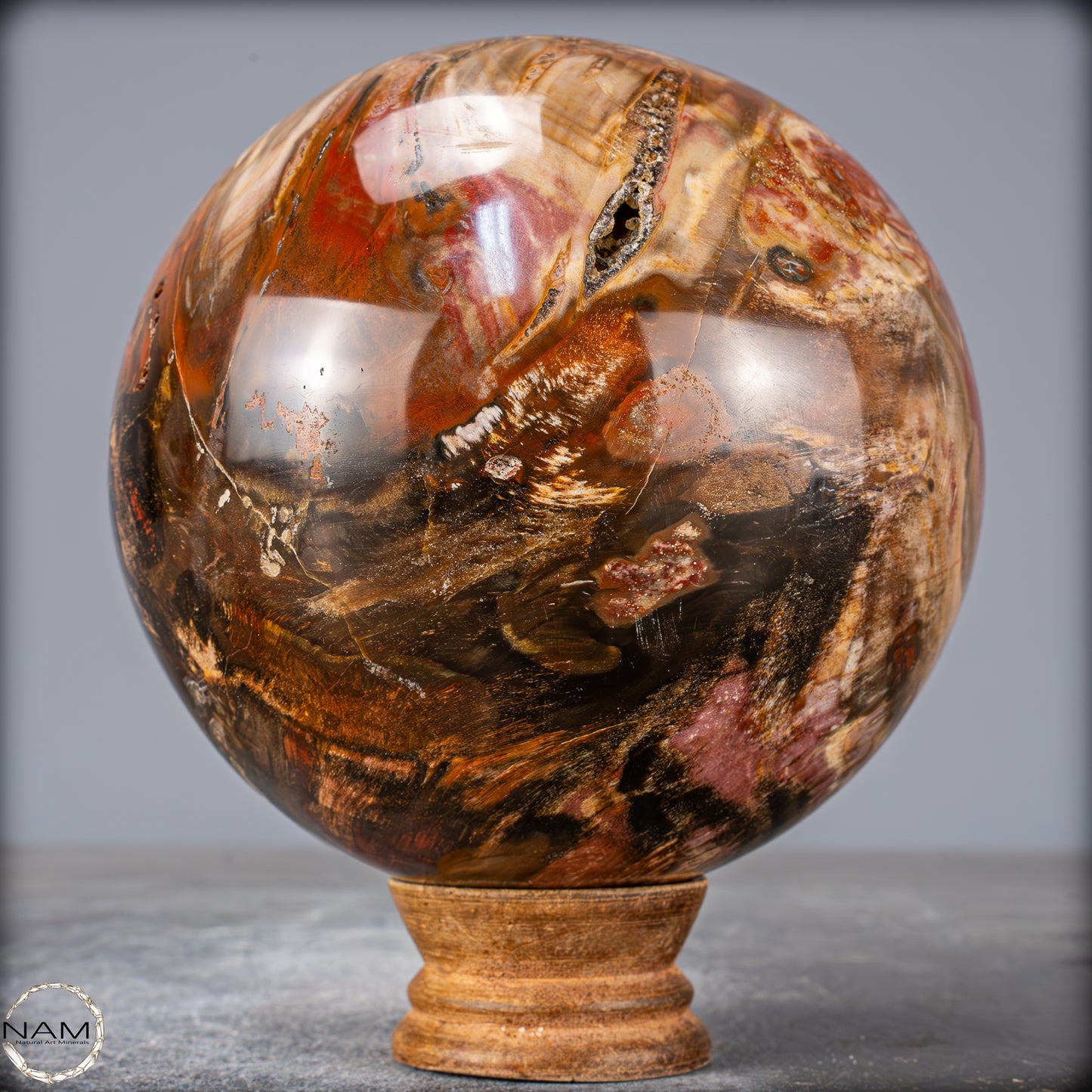 Natürliche Kristall-Kugel aus Versteinertem Holz - 2095,43g - 117mm