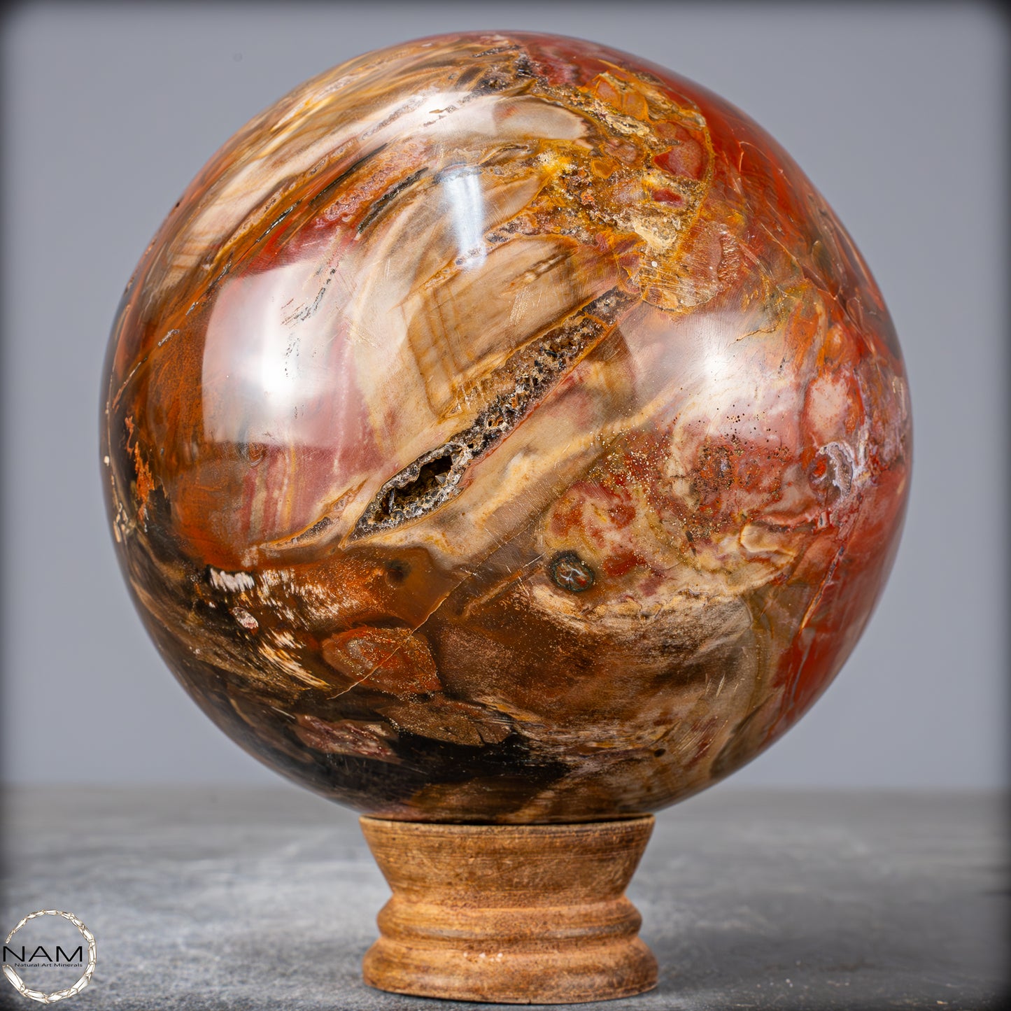Natürliche Kristall-Kugel aus Versteinertem Holz - 2095,43g - 117mm