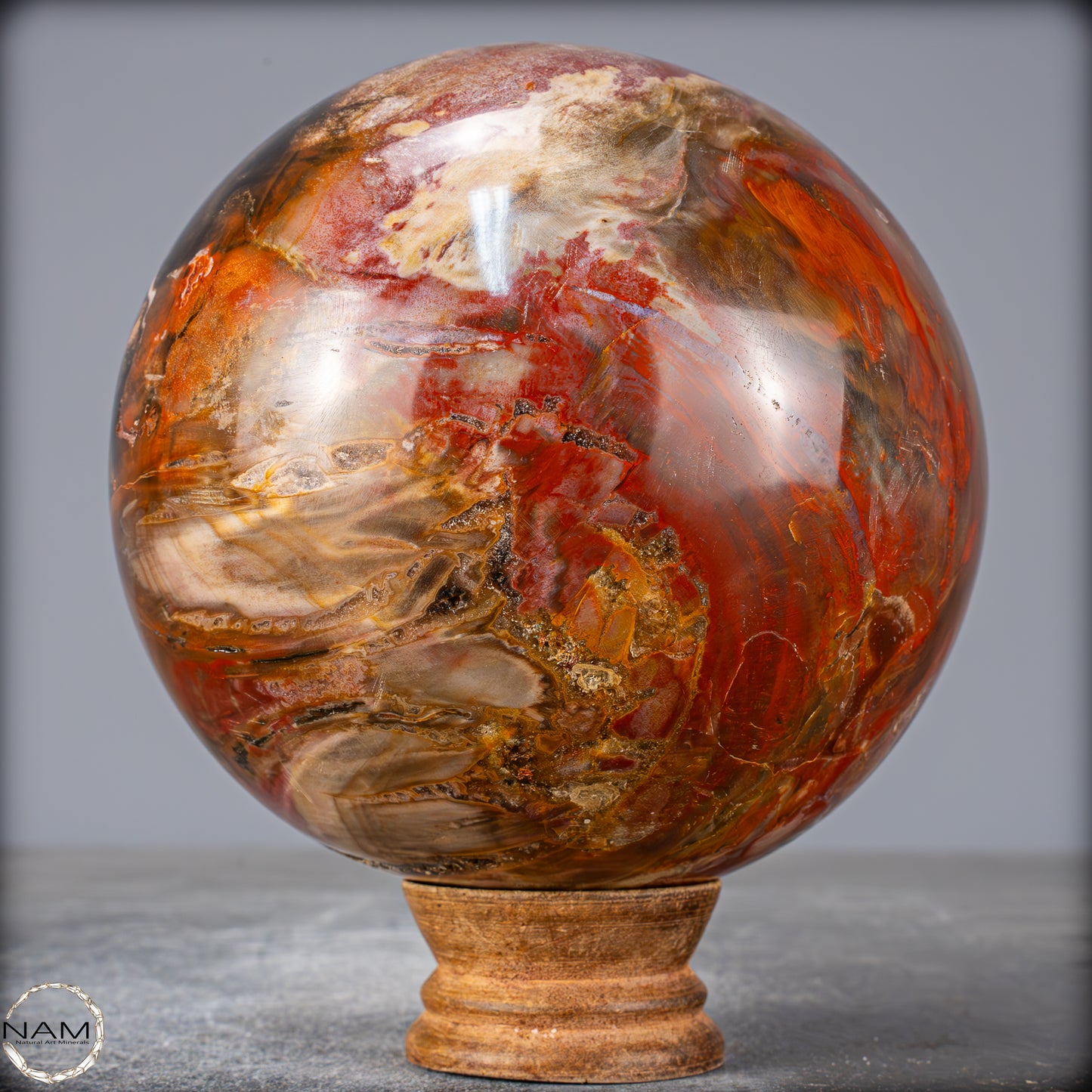 Natürliche Kristall-Kugel aus Versteinertem Holz - 2095,43g - 117mm