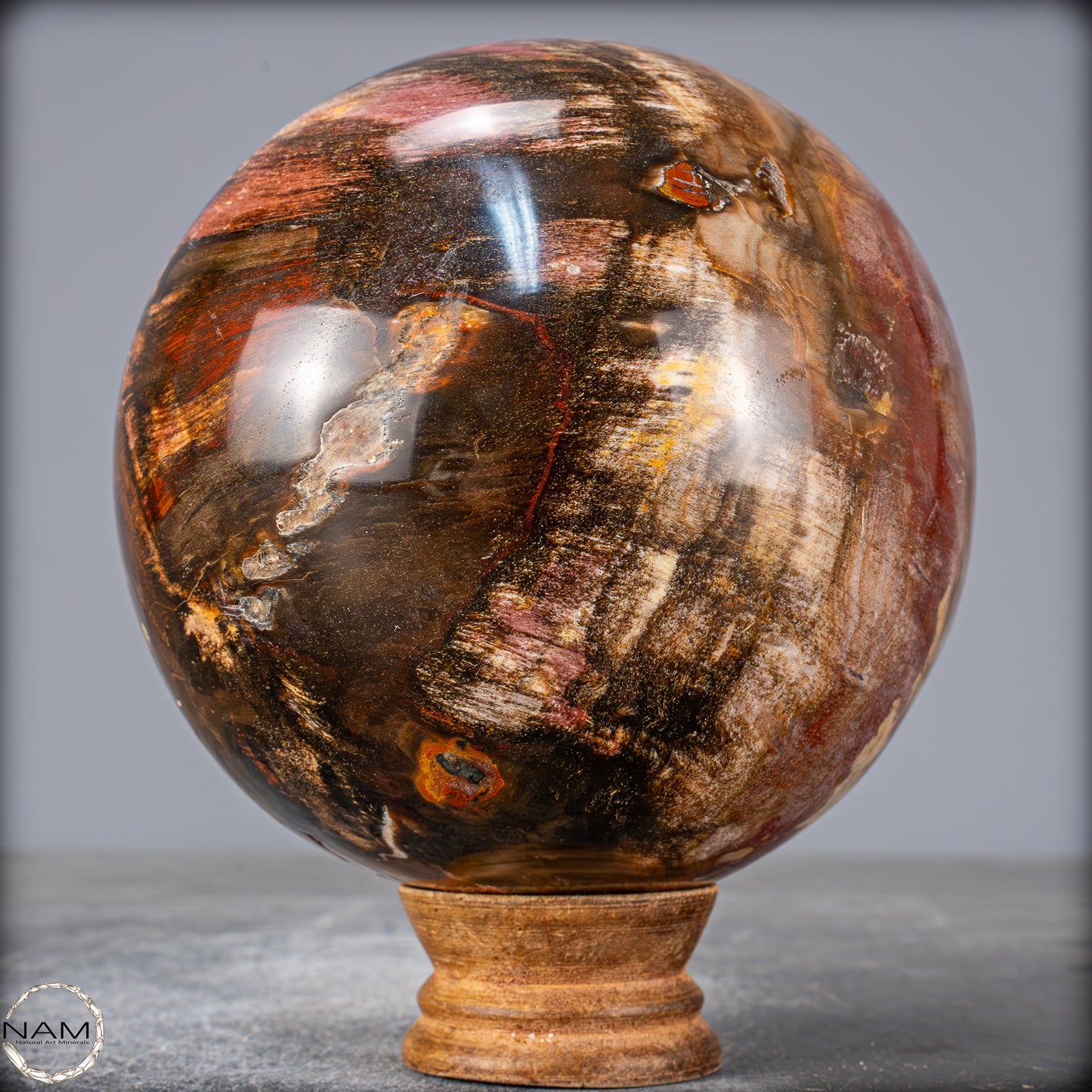 Natürliche Kristall-Kugel aus Versteinertem Holz - 2095,43g - 117mm