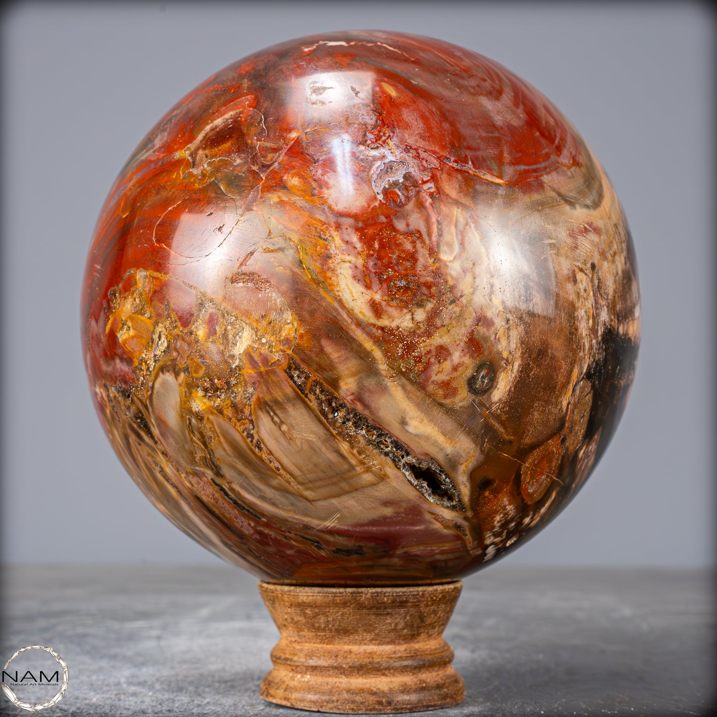 Natürliche Kristall-Kugel aus Versteinertem Holz - 2095,43g - 117mm