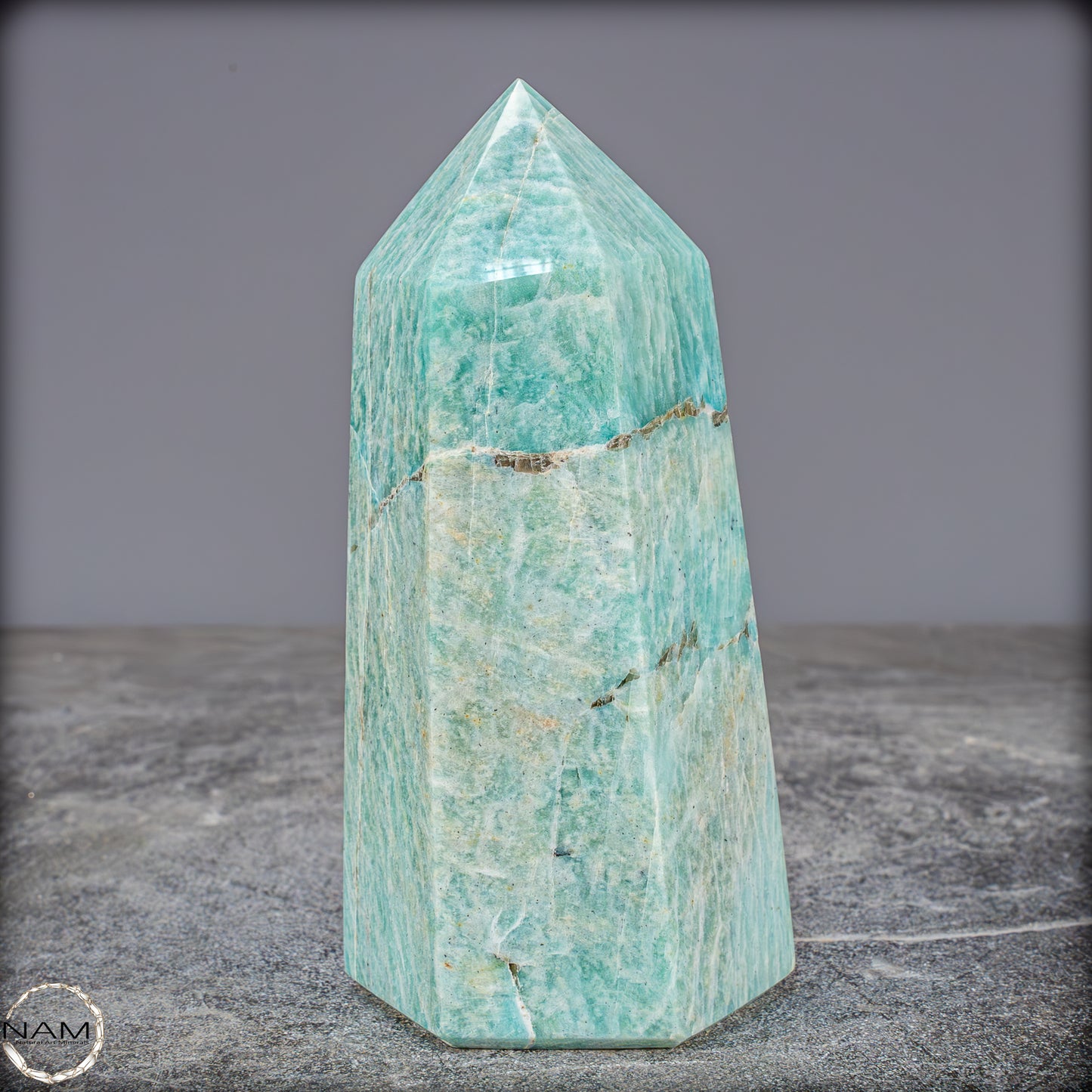 Natürlicher Funkelnder Amazonit Kristall-Obelisk - 663,25g