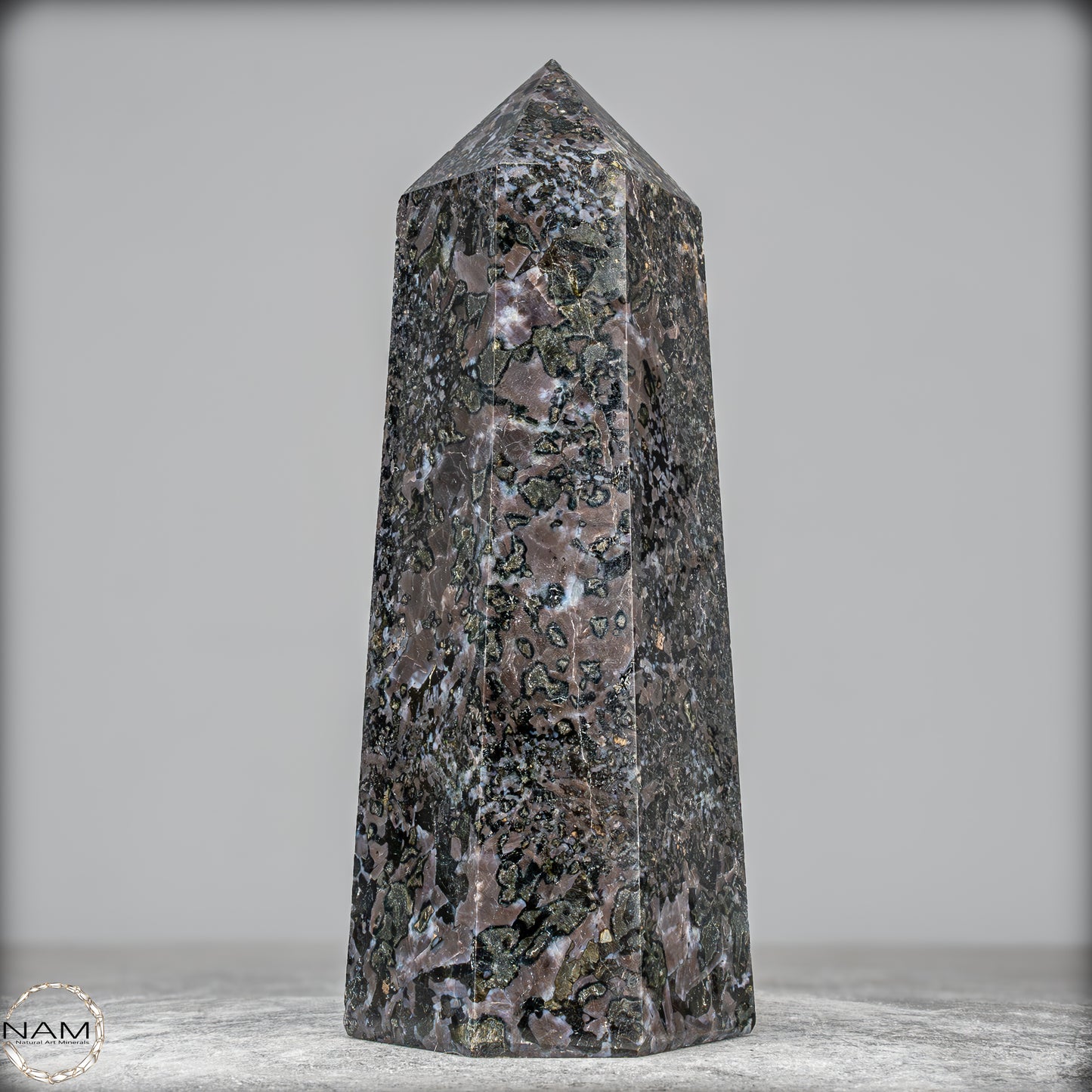 Natürlicher Merlinit (Gabbro) Kristall Obelisk - 1675,65g