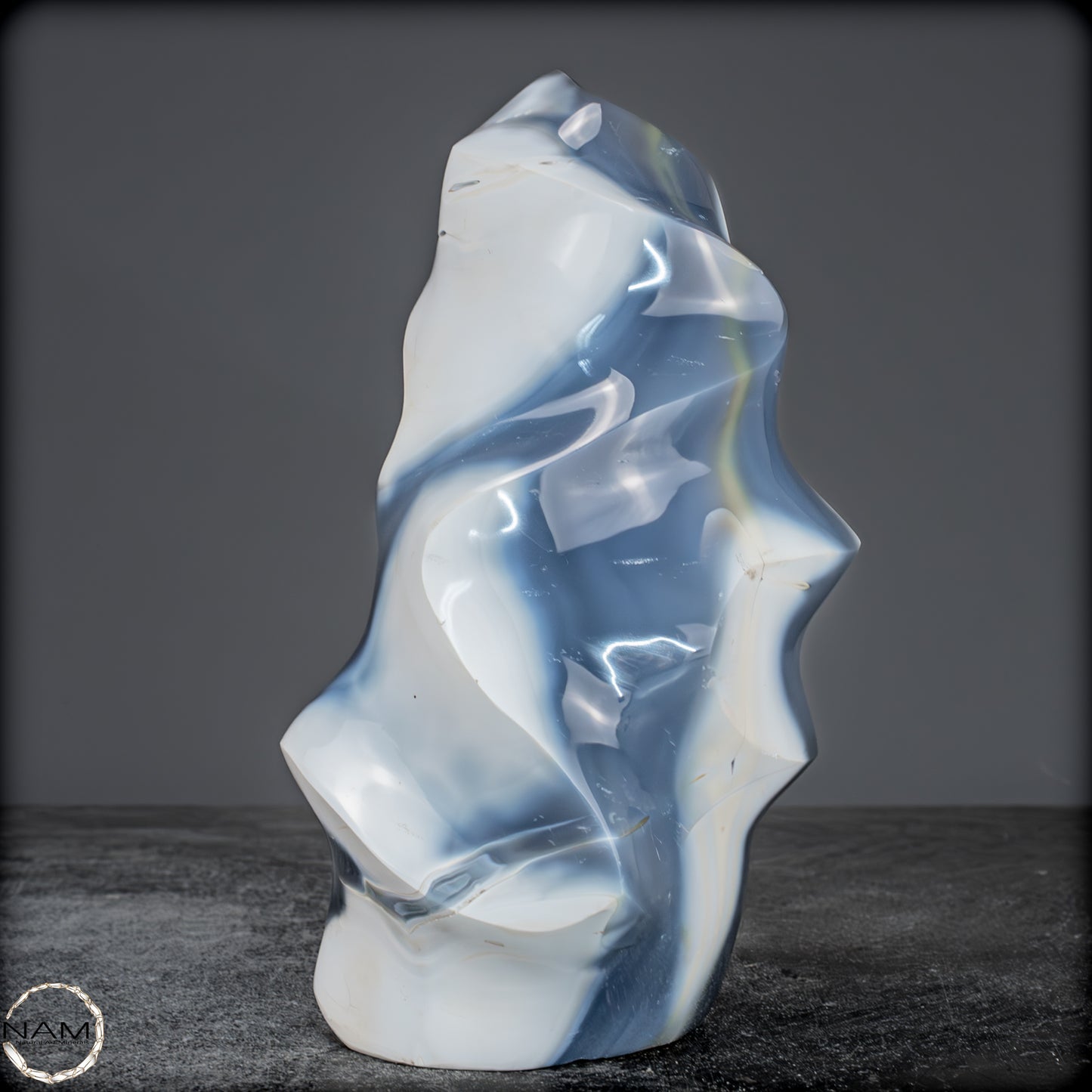 Natürliche Orca-Achat Kristall Flamme aus Brasilien -1058,11g