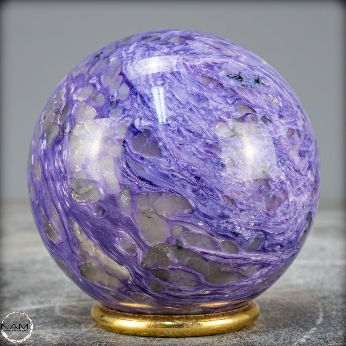 Seltene Natürliche Charoit Kristall-Kugel - 527,39g - 72,8mm