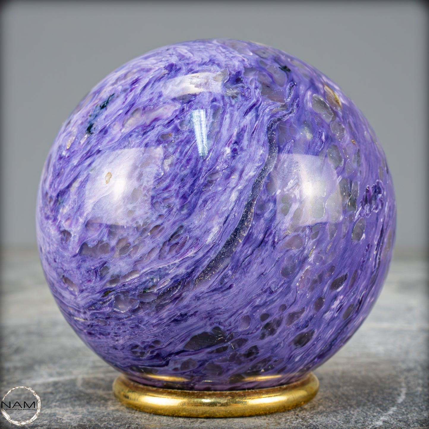 Seltene Natürliche Charoit Kristall-Kugel - 527,39g - 72,8mm