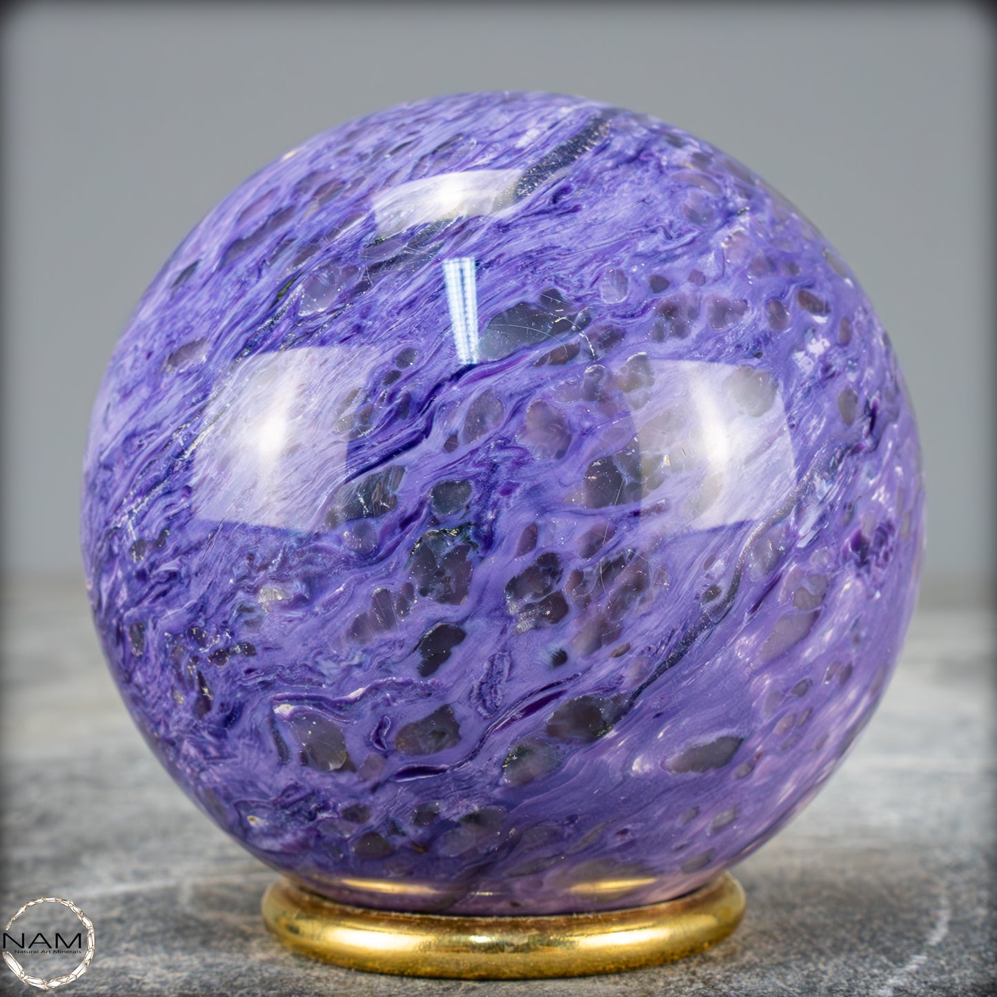 Seltene Natürliche Charoit Kristall-Kugel - 527,39g - 72,8mm