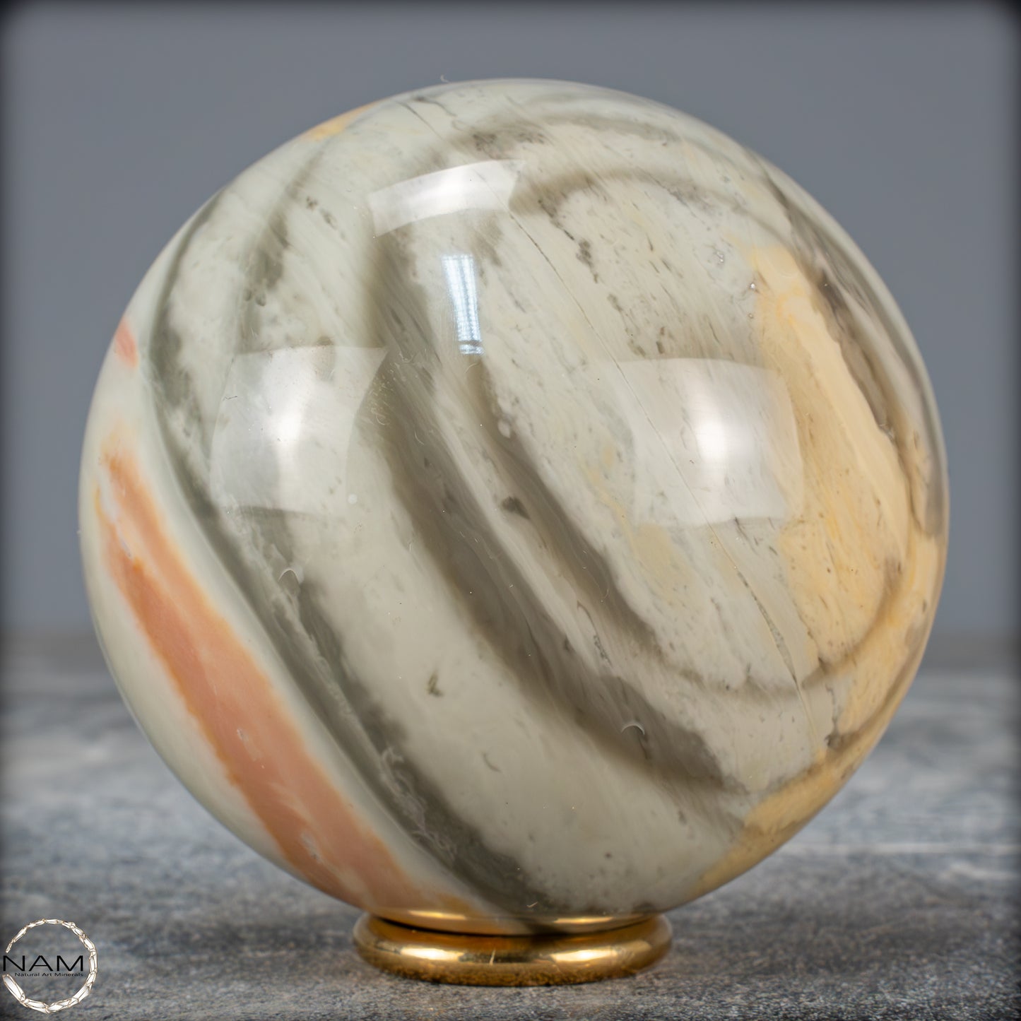 Natürliche Polychrome Jaspis Kristall-Kugel - 566,09g - 74mm