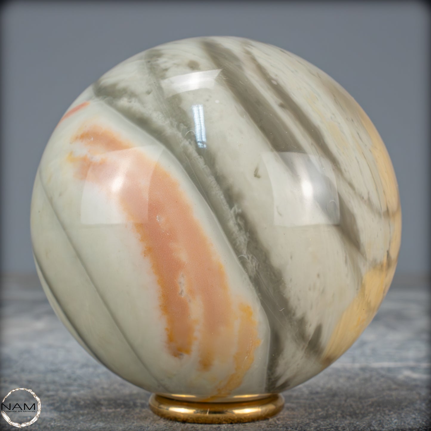 Natürliche Polychrome Jaspis Kristall-Kugel - 566,09g - 74mm