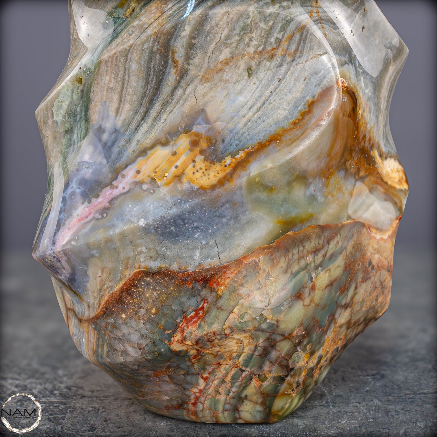 Natürliche Gebänderter Achat Kristall-Flamme - 3328,15g