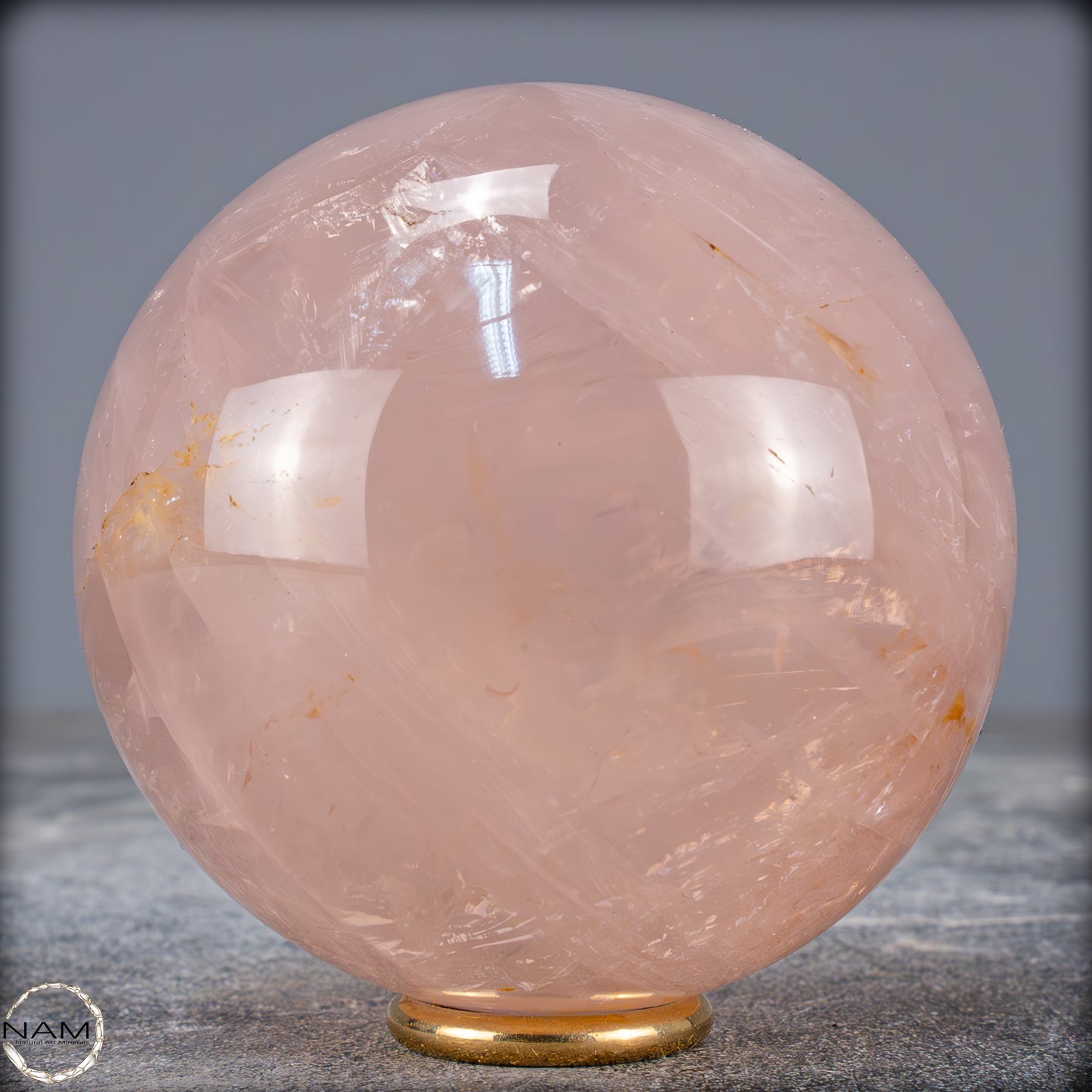 Natürliche Rosenquarz Kristall-Kugel aus Brasilien - 676,45g - 78mm