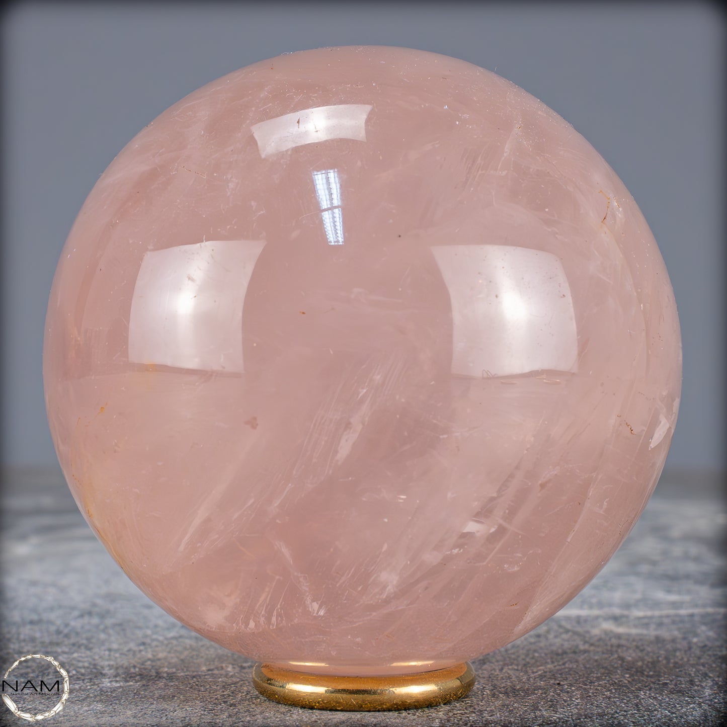 Natürliche Rosenquarz Kristall-Kugel aus Brasilien - 676,45g - 78mm