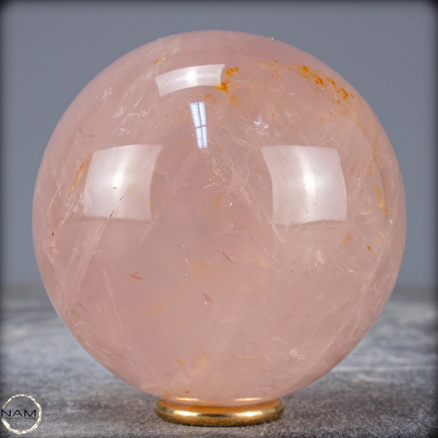 Natürliche Rosenquarz Kristall-Kugel aus Brasilien - 676,45g - 78mm