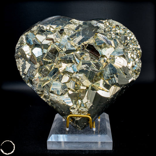 Natürliche Große Pyrit-Kristall Herz Skulptur - 2606,77g