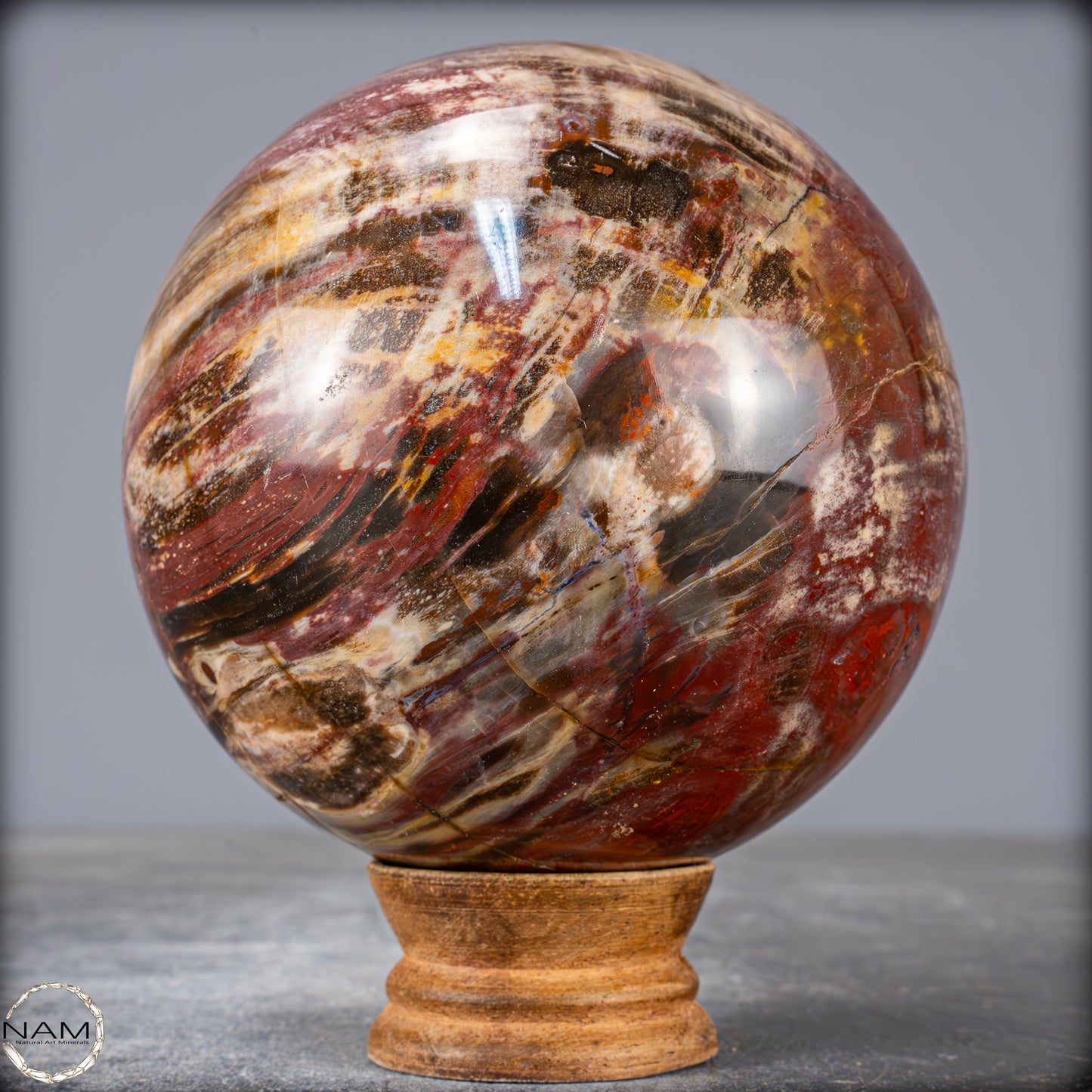 Natürliche Kristall-Kugel aus Versteinertem Holz - 1596,44g - 106mm