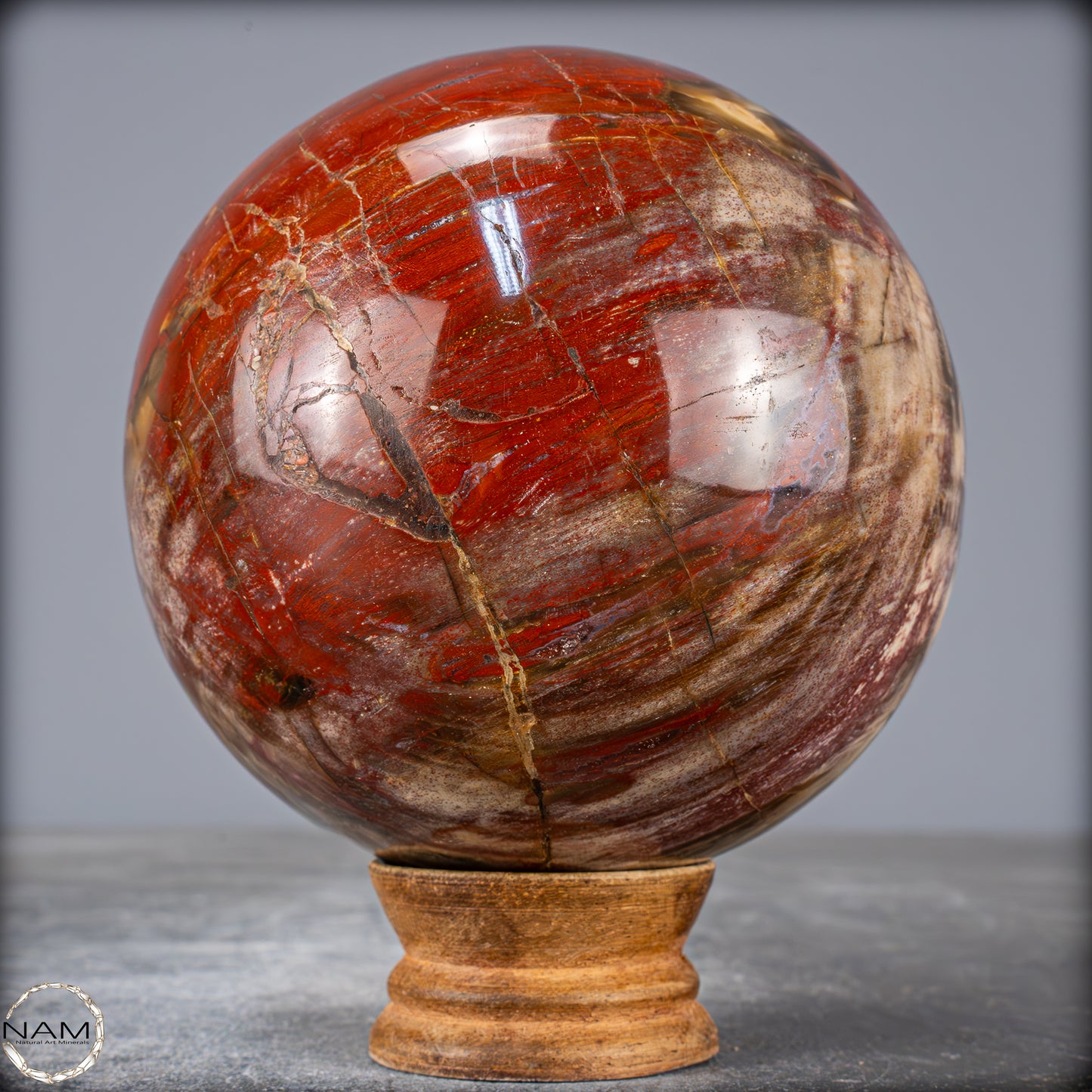 Natürliche Kristall-Kugel aus Versteinertem Holz - 1596,44g - 106mm